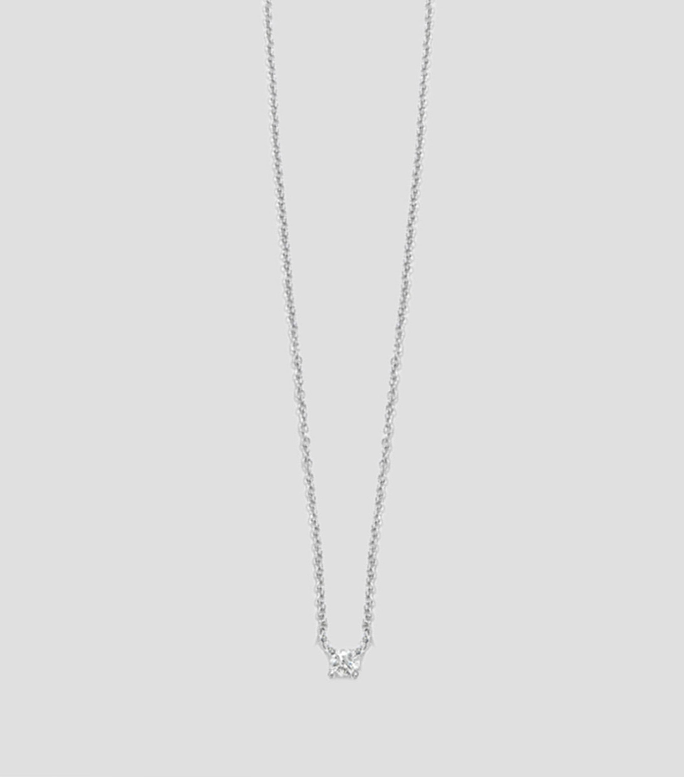 Collar solitario en oro blanco de 18 Kilates con diamante Grace Mujer