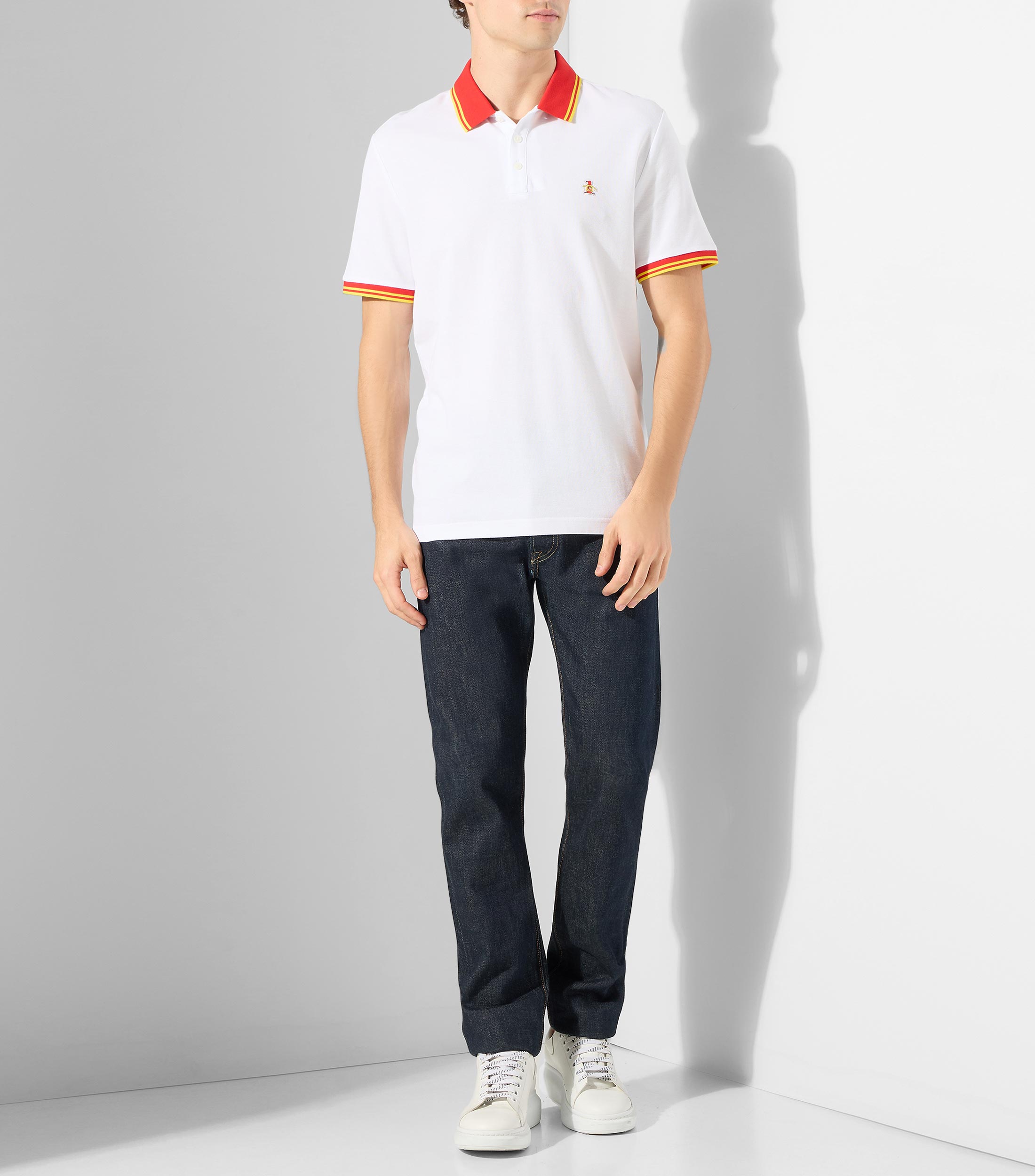 Playera tipo polo con manga corta lisa Hombre
