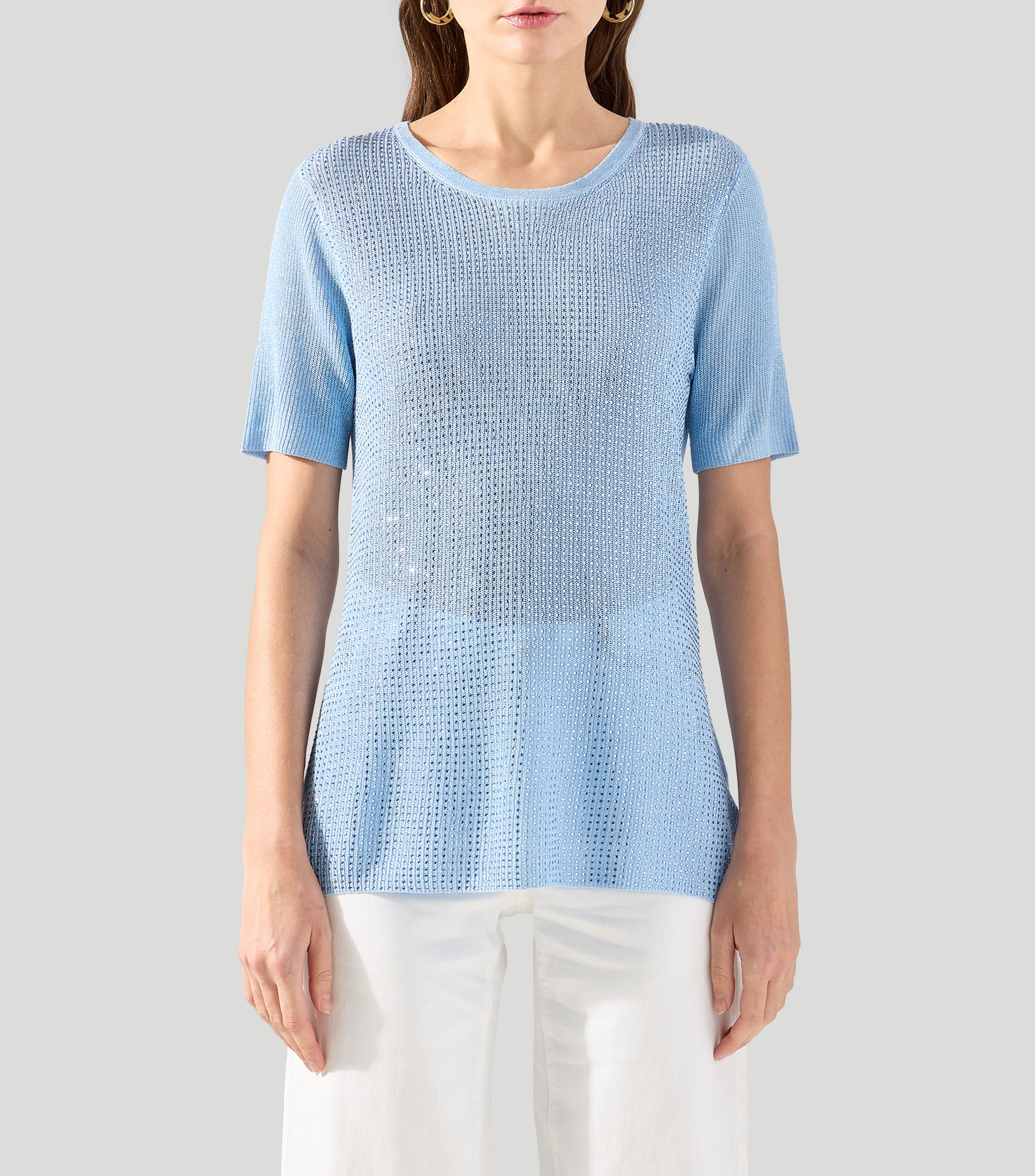 Blusa lisa manga corta Mujer