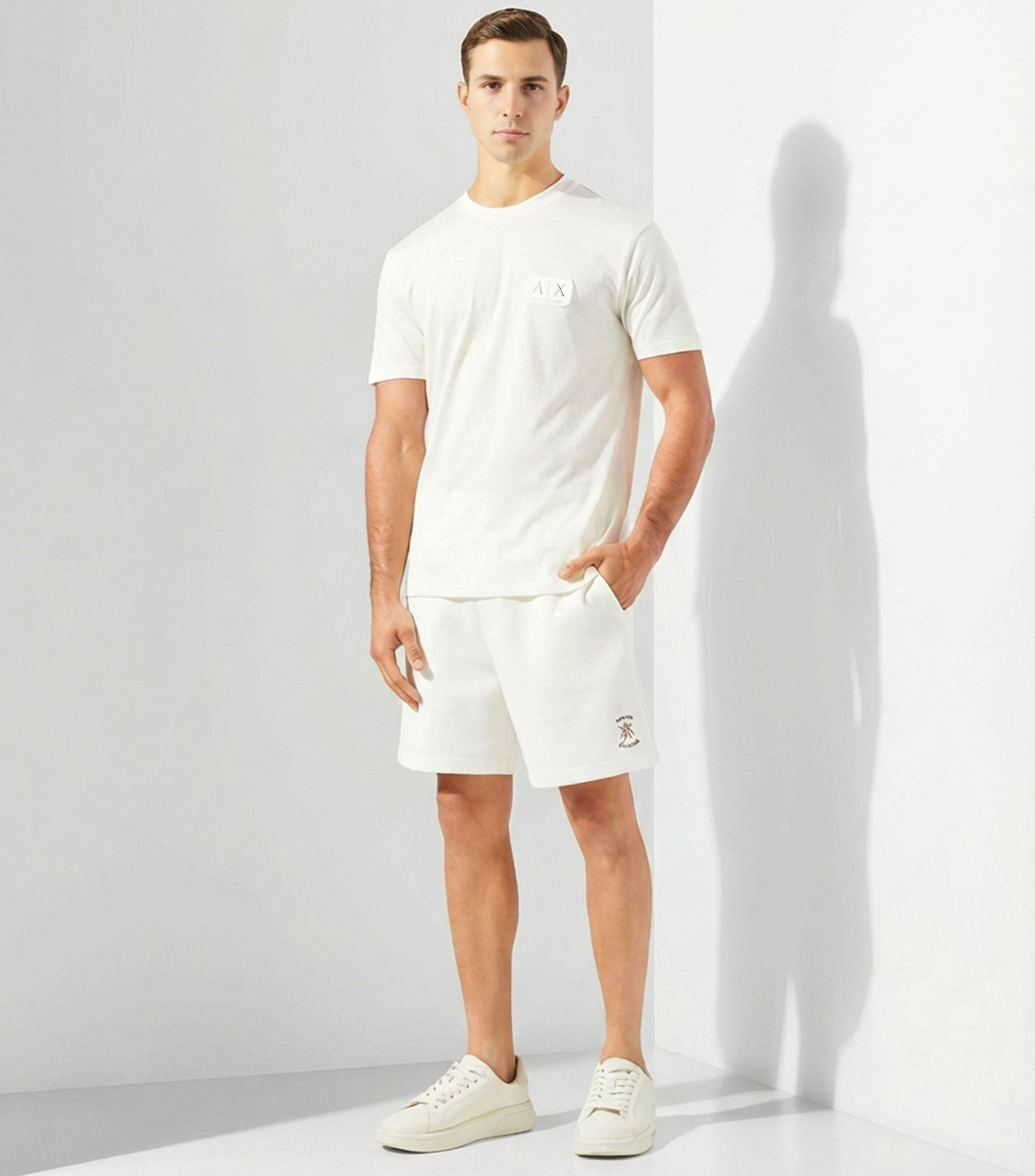 Playera cuello redondo manga corta lisa Hombre