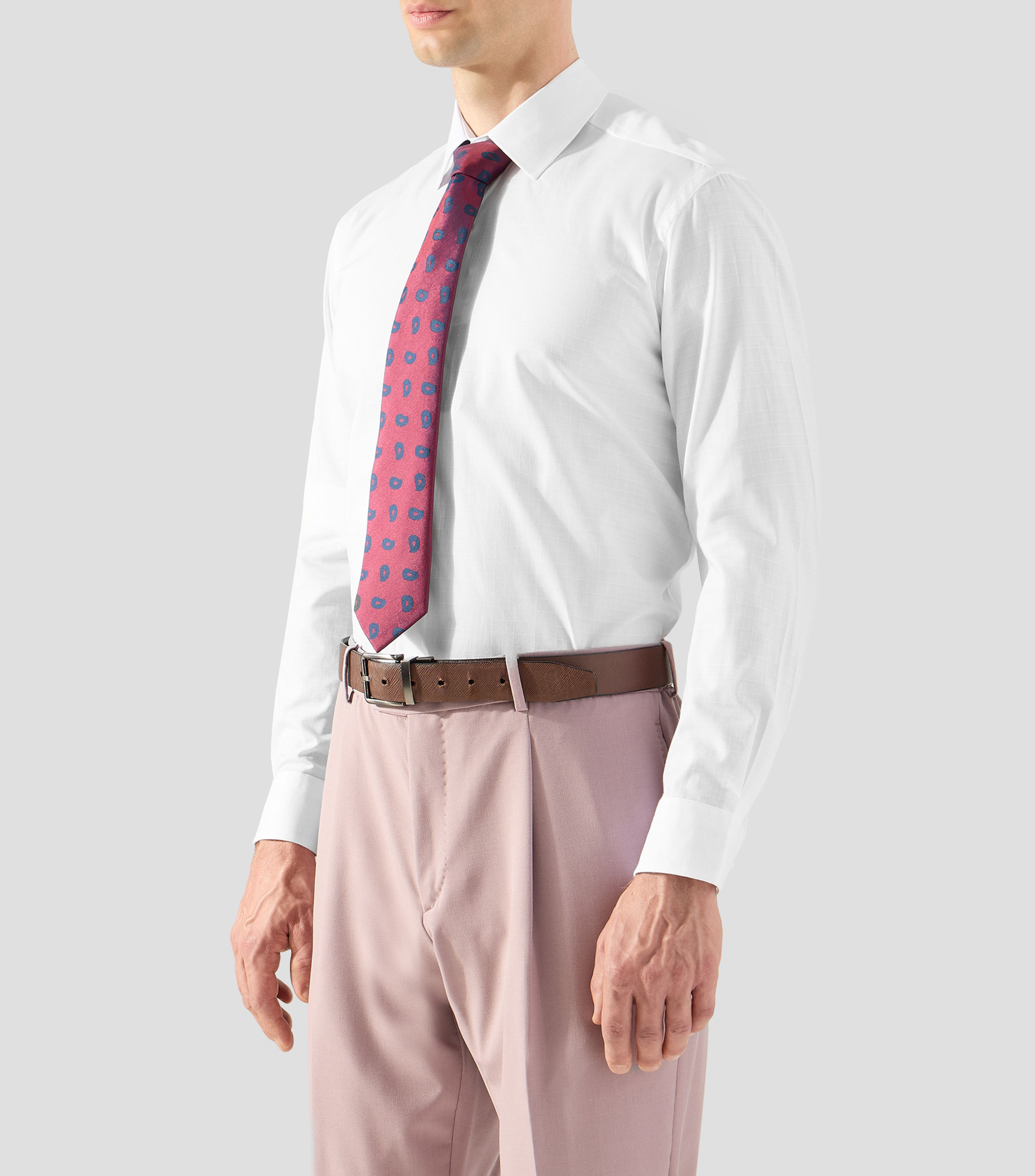 Camisa de vestir con cuadros y manga larga Hombre
