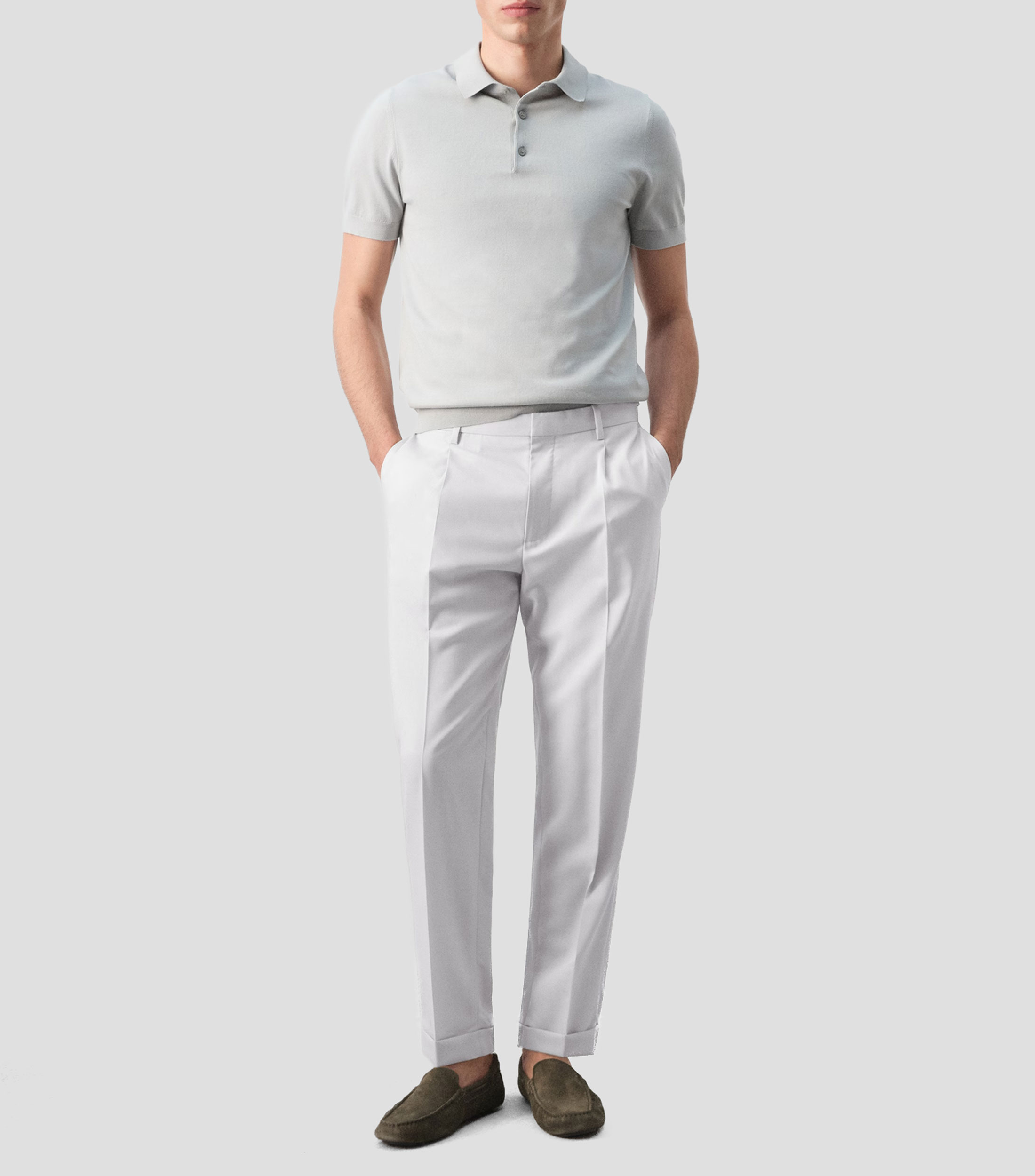 Playera polo manga corta lisa Hombre