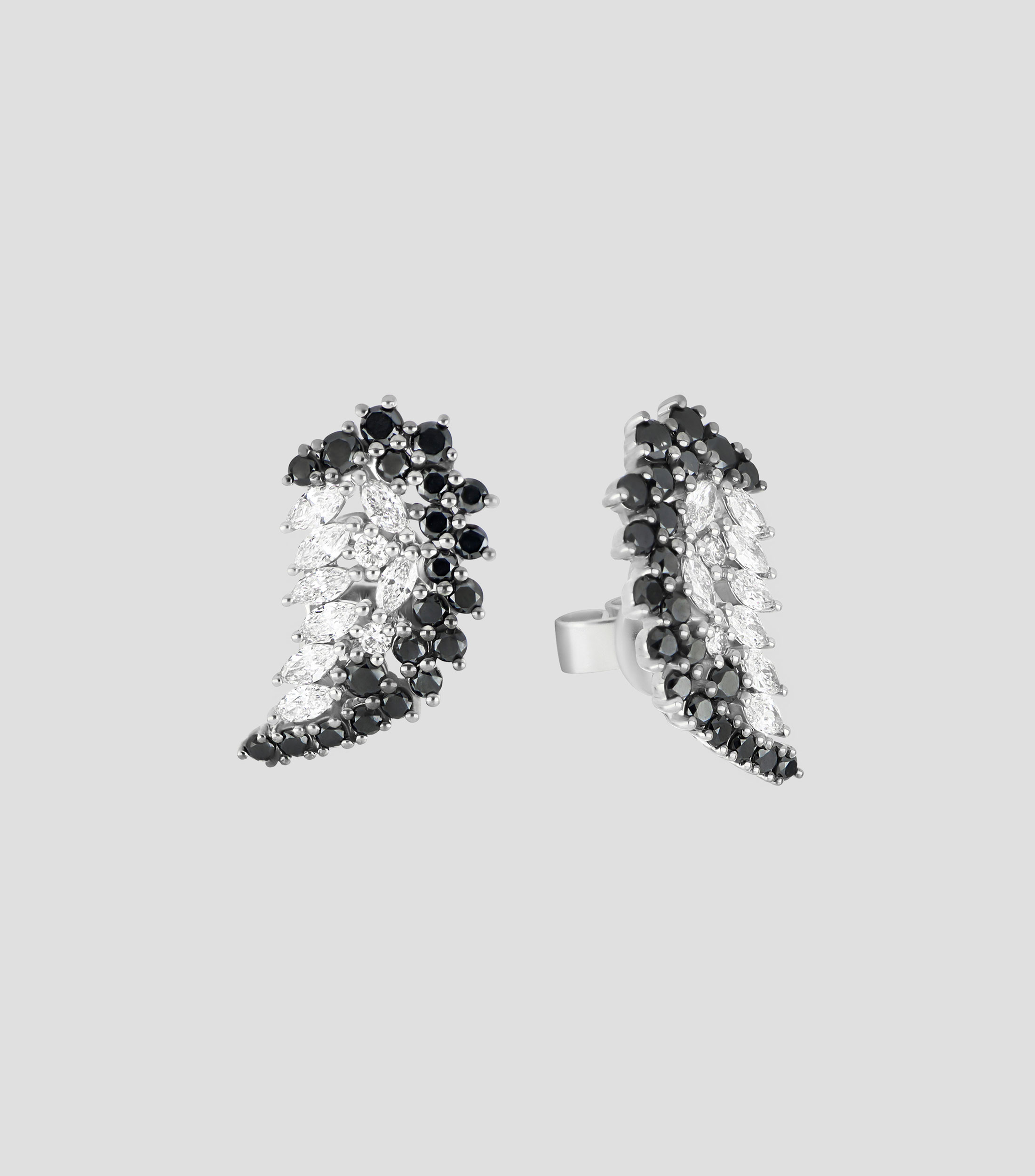 Broqueles en oro blanco de 14 kilates con diamantes Mujer