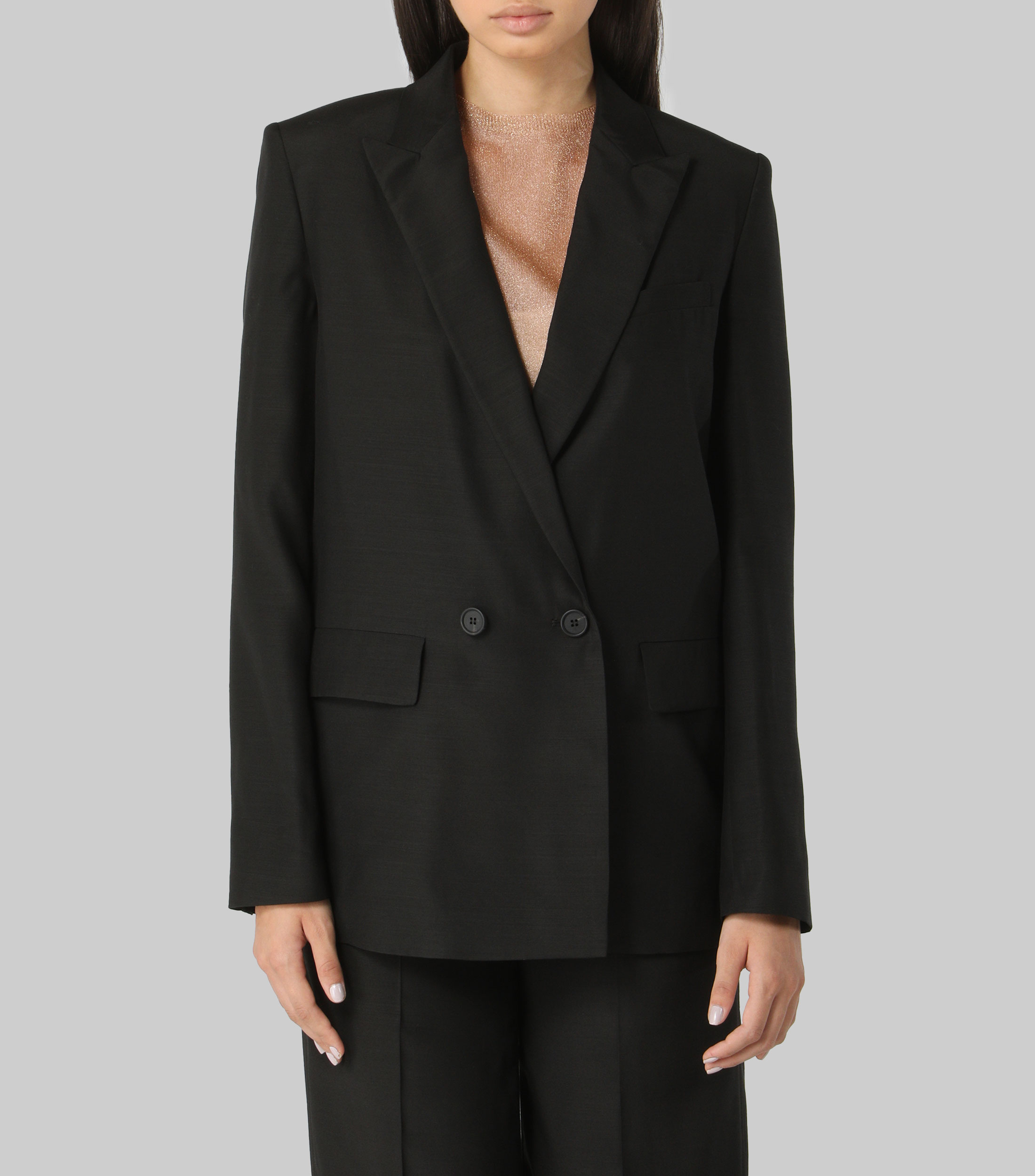 Blazer Fabiana Filippi En Lin Et Paillettes, Taille 6, Couleur Bleu Marine (navy), Occasion En Parfait état - élégant Pour Soirée Ou Bureau Chic