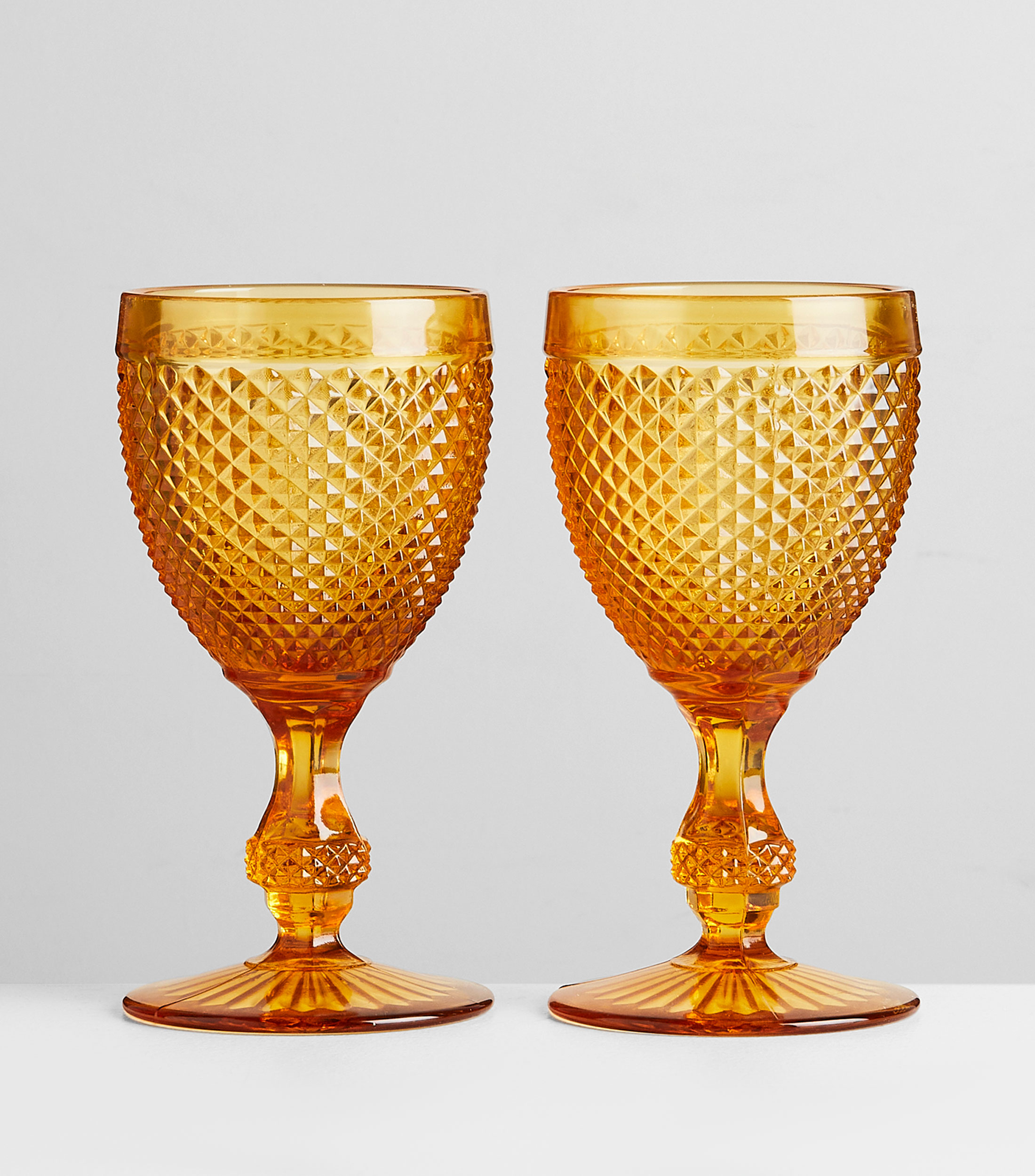 Set 4 copas de agua ámbar