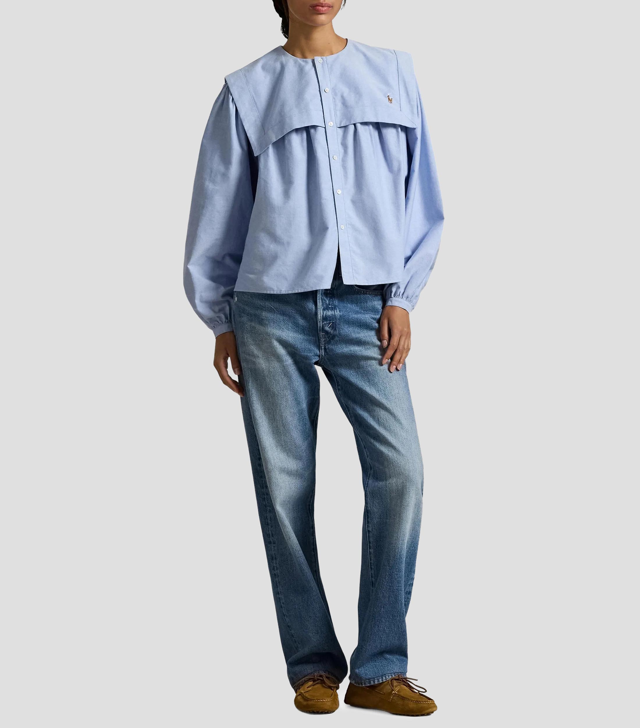 Blusa lisa manga larga Mujer