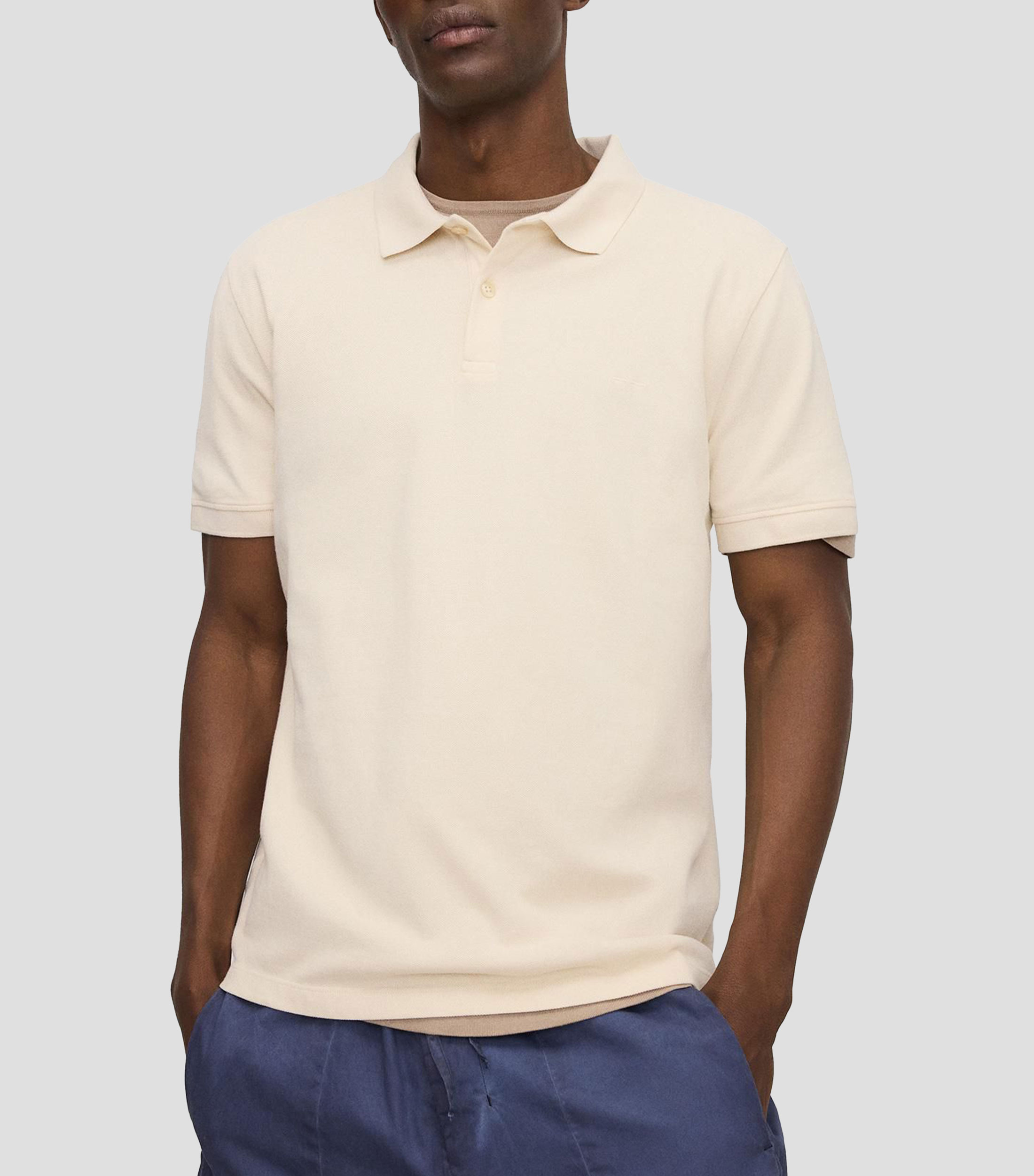 Playera Tipo Polo Manga Corta Microdiseño Hombre