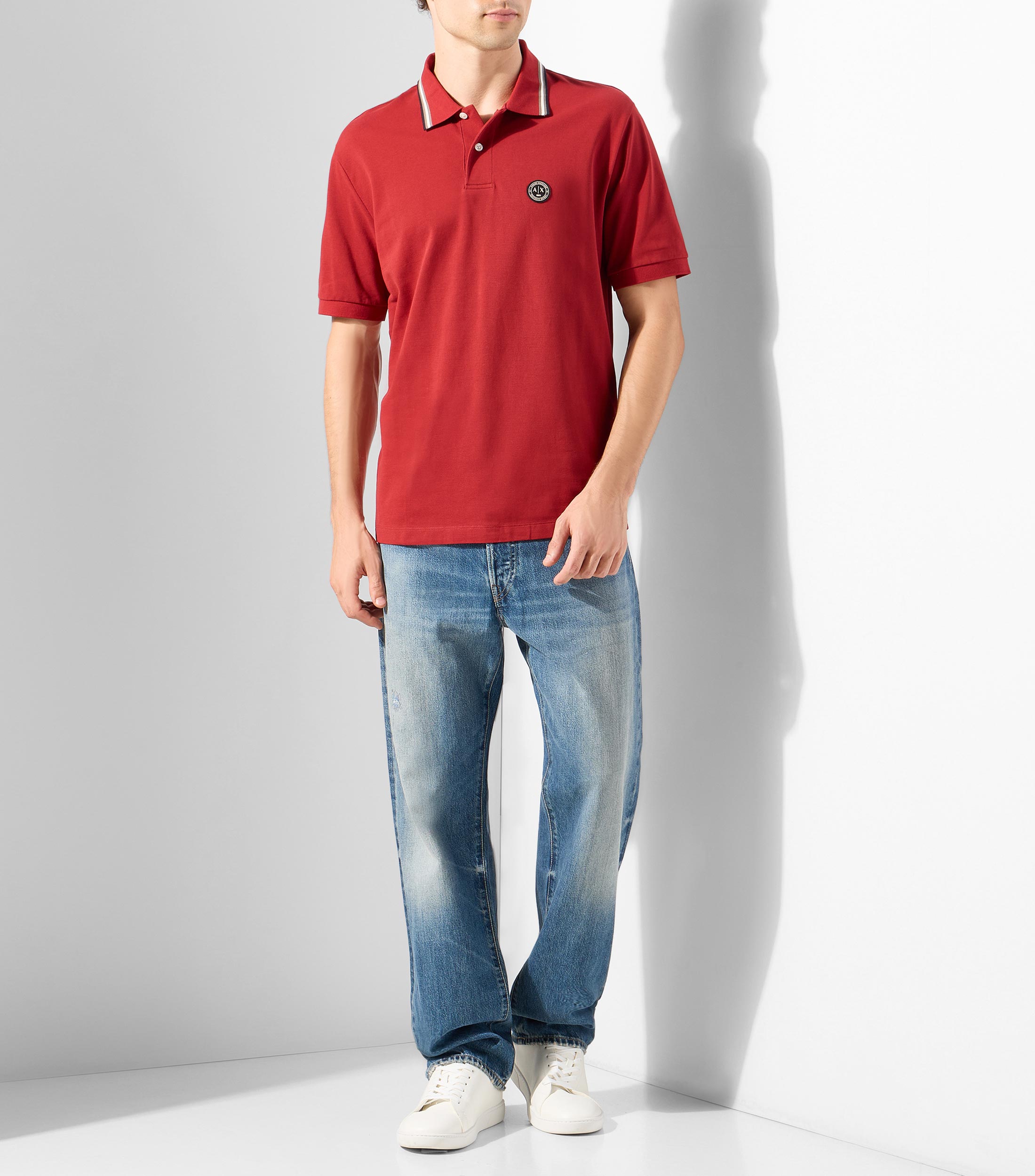 Playera tipo polo manga corta lisa Hombre