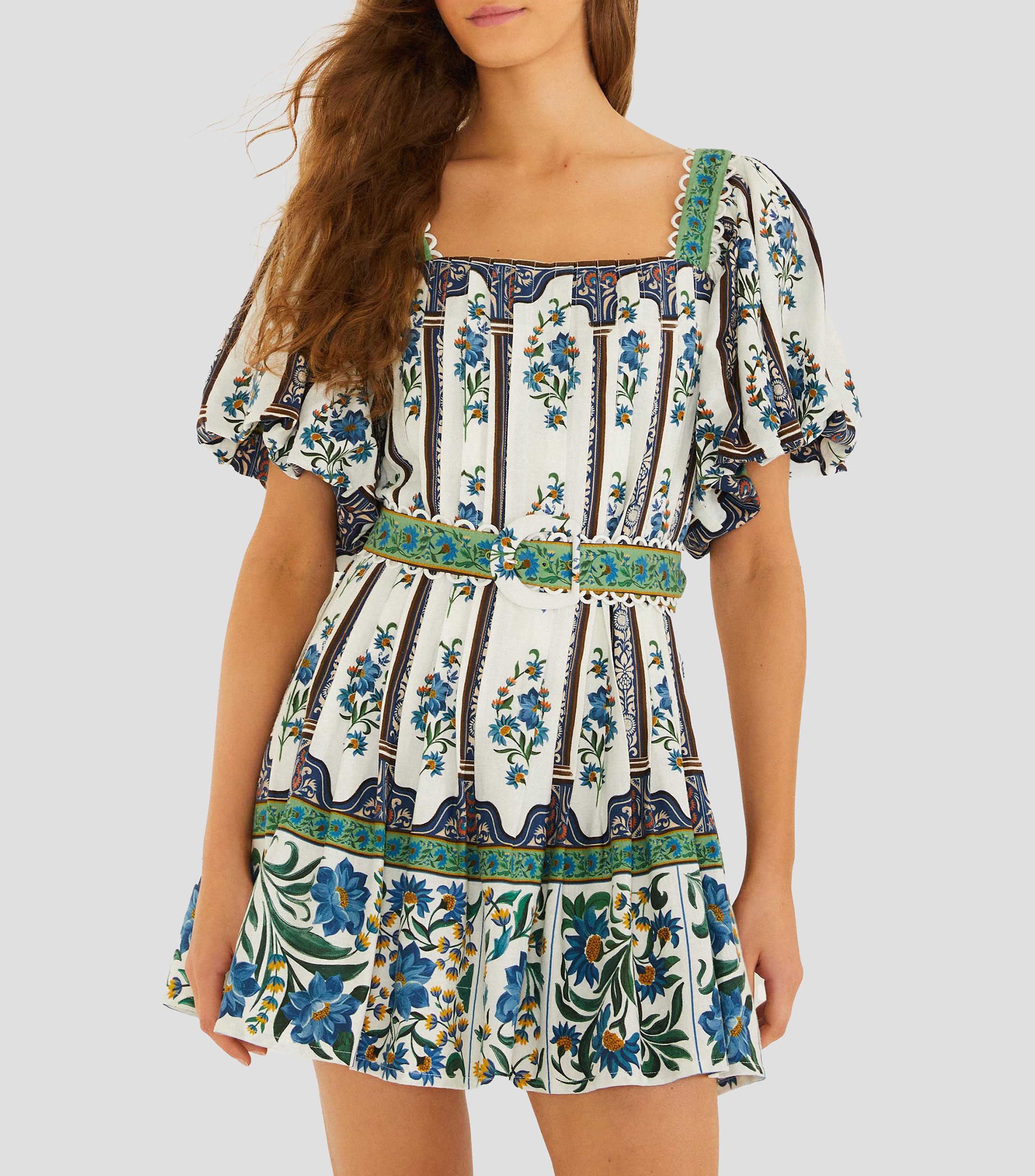Vestido corto estampado multicolor Mujer