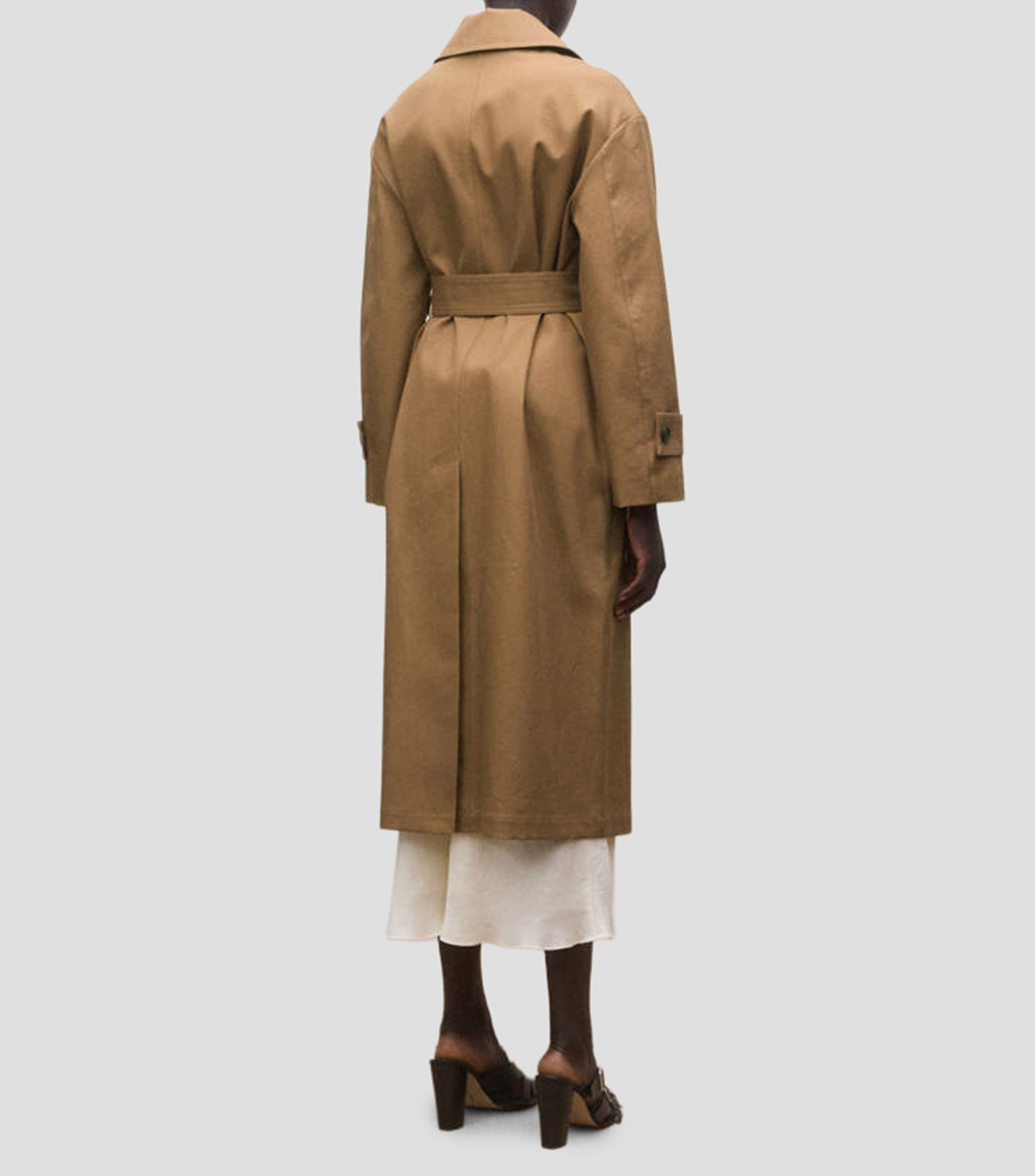 Gabardina midi con botonadura Mujer