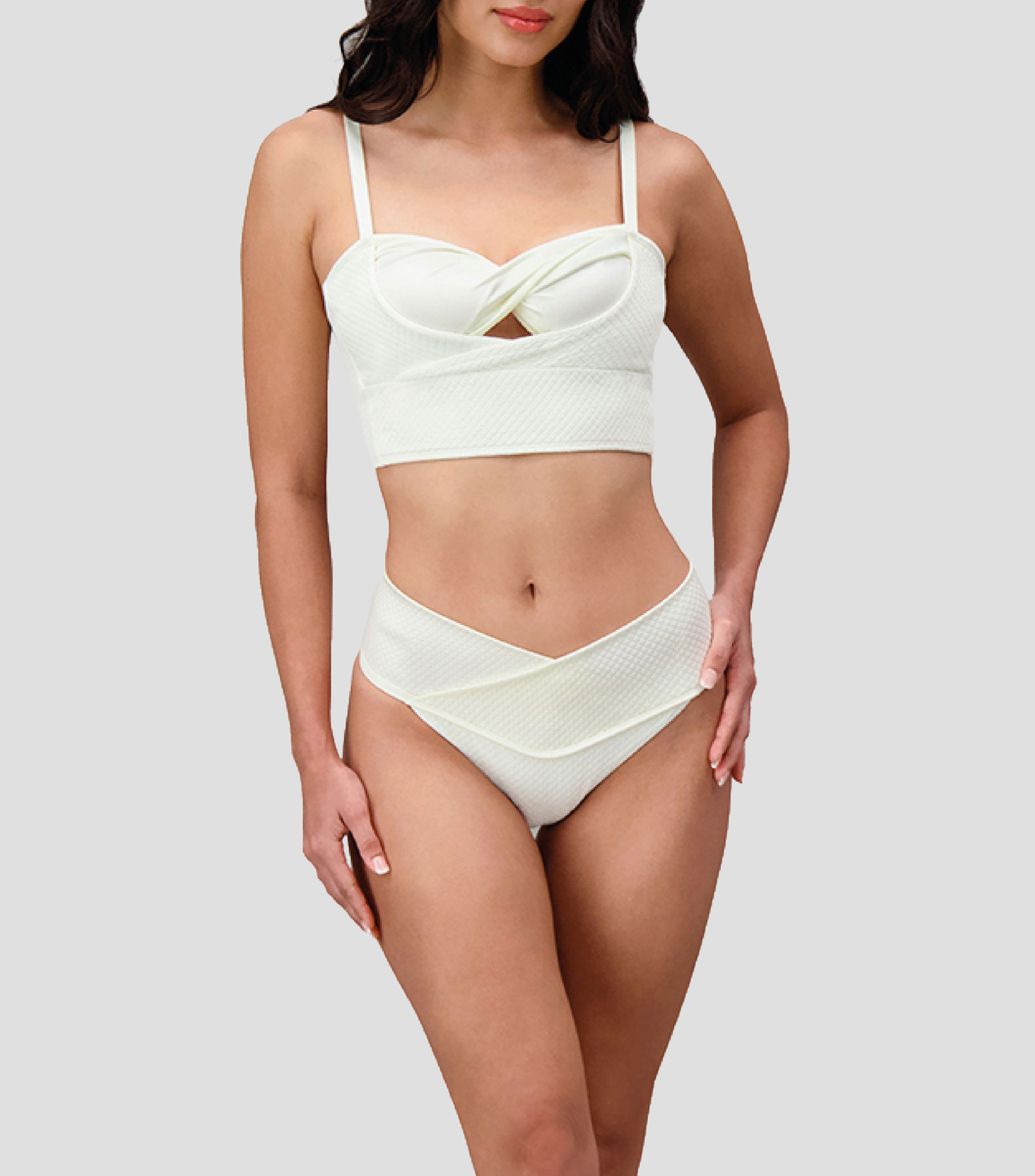 Bikini bottom liso con textura Mujer