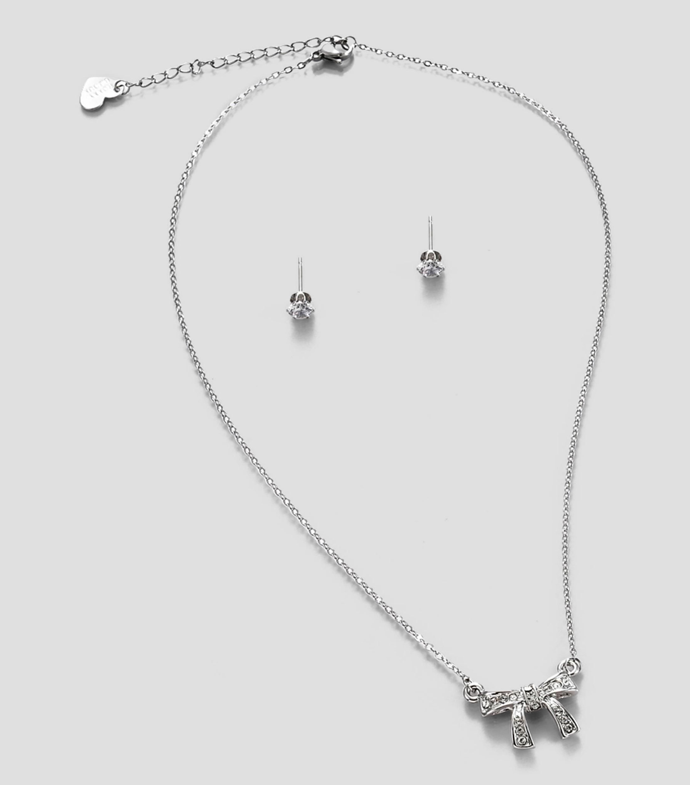 Set de collar y aretes en forma de moño Mujer
