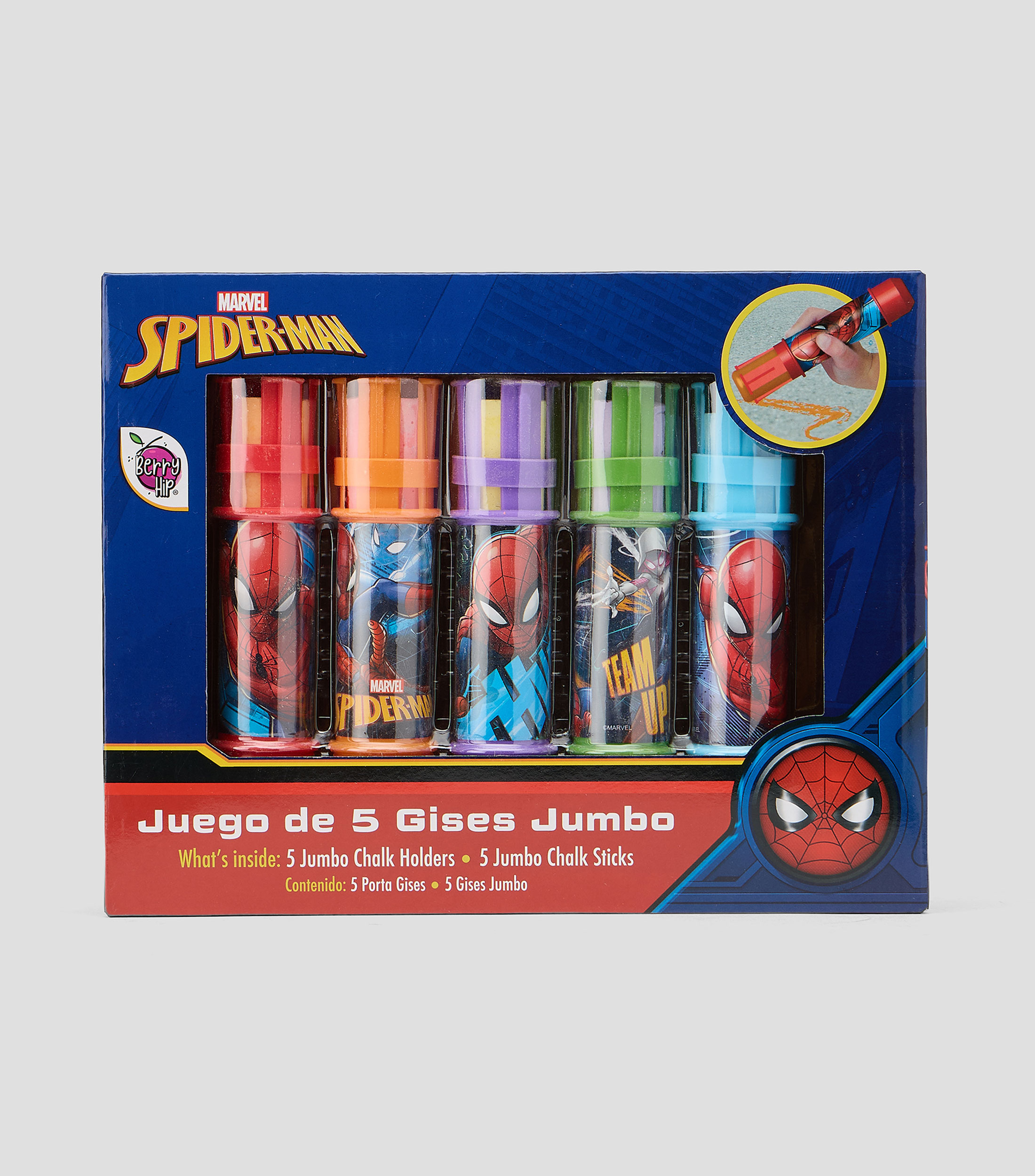 Juego de 5 gises jumbo Spider-Man