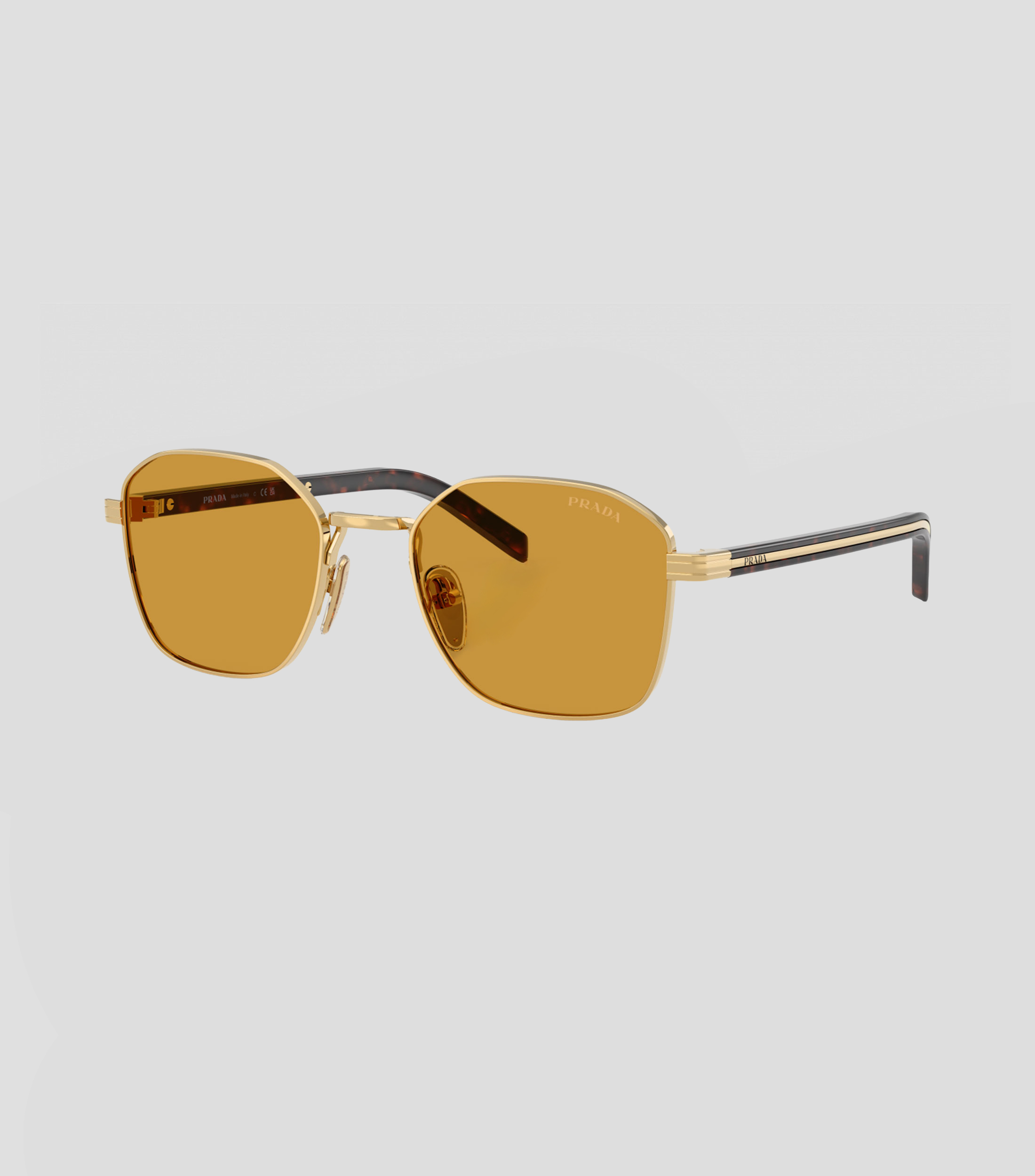 Lentes de sol hexagonales dorado Hombre