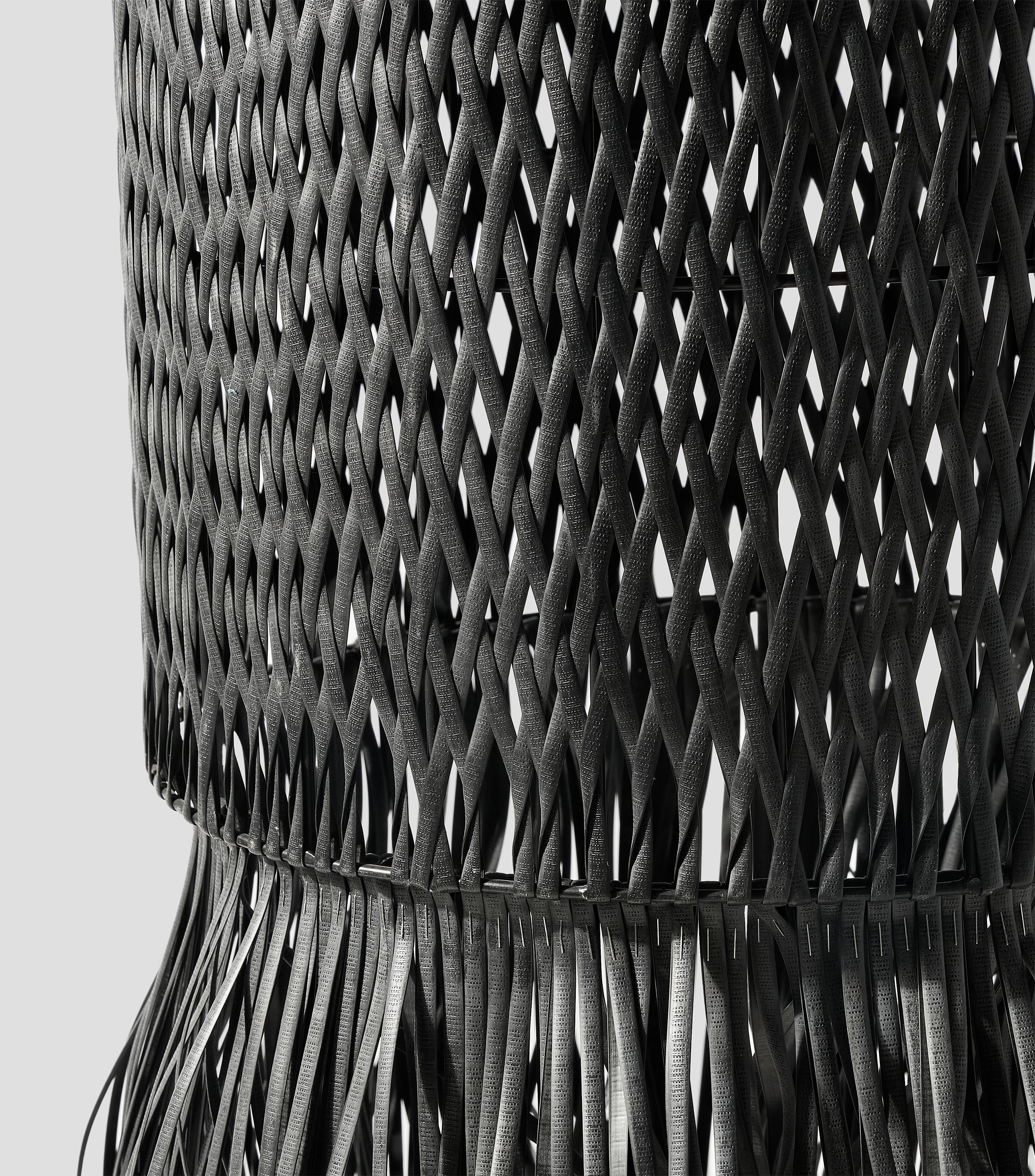 Lámpara colgante tubular tejida contemporánea, 127 V