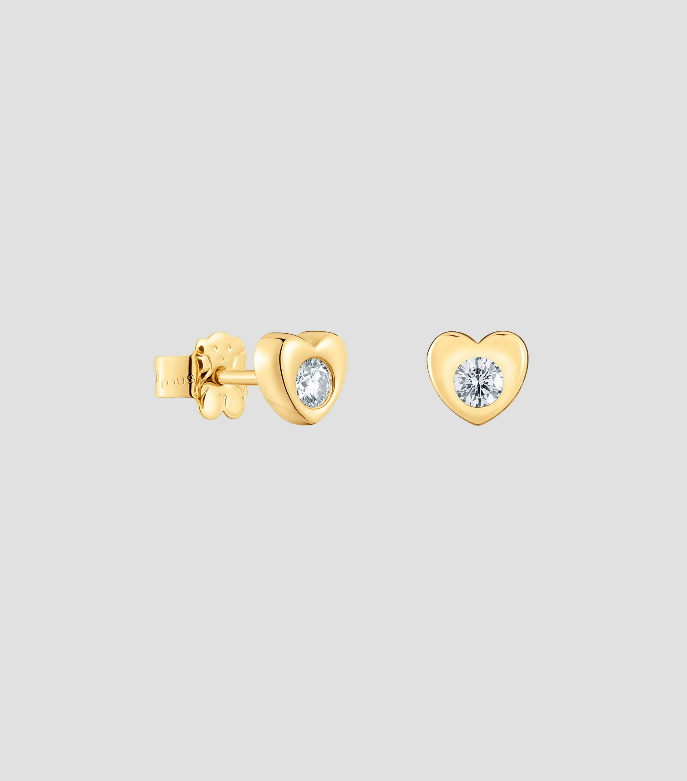 Aretes en oro de 14 Kilates en forma de corazón con diamantes Lili Motives Mujer