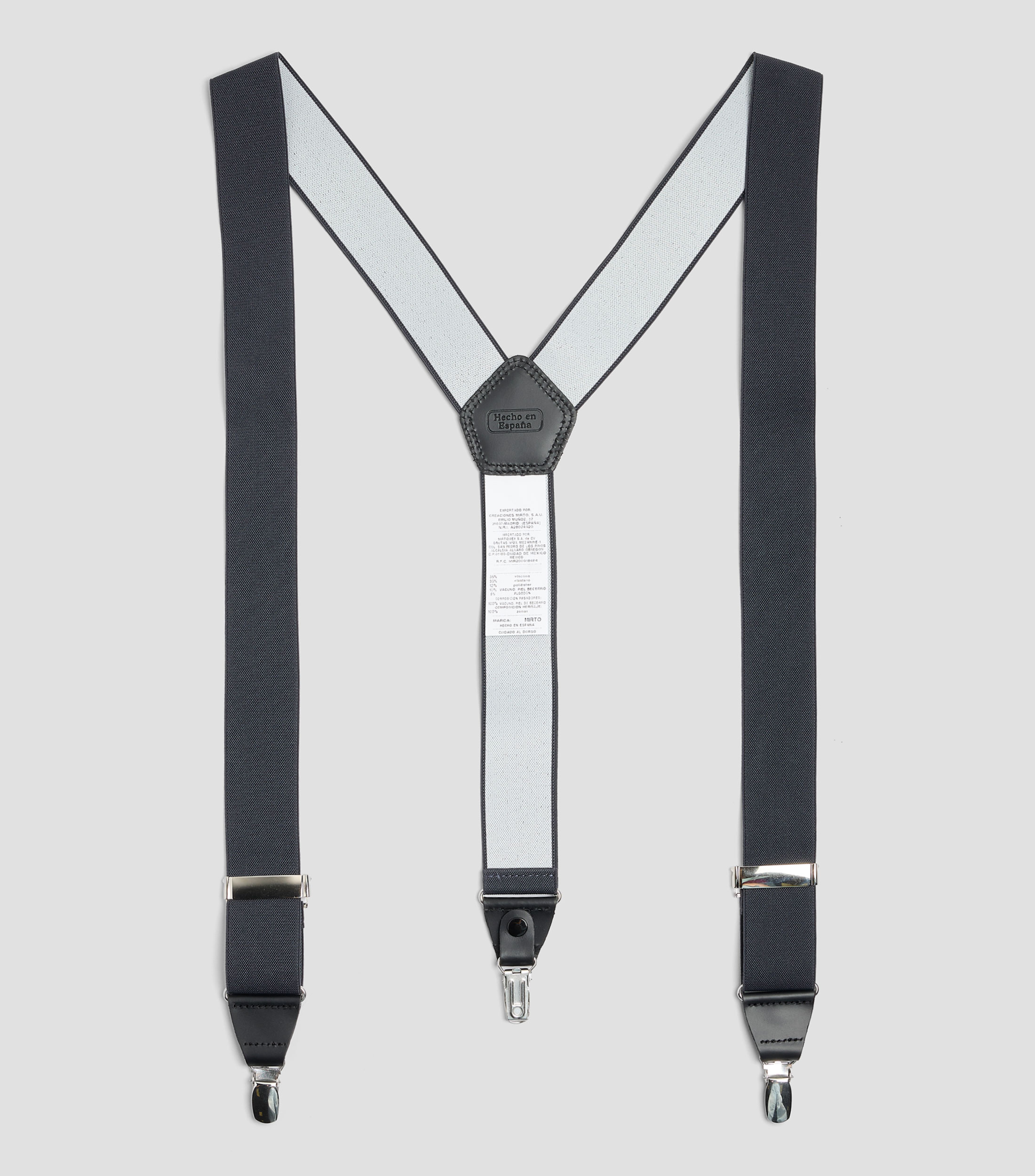 Tirante negro liso Hombre