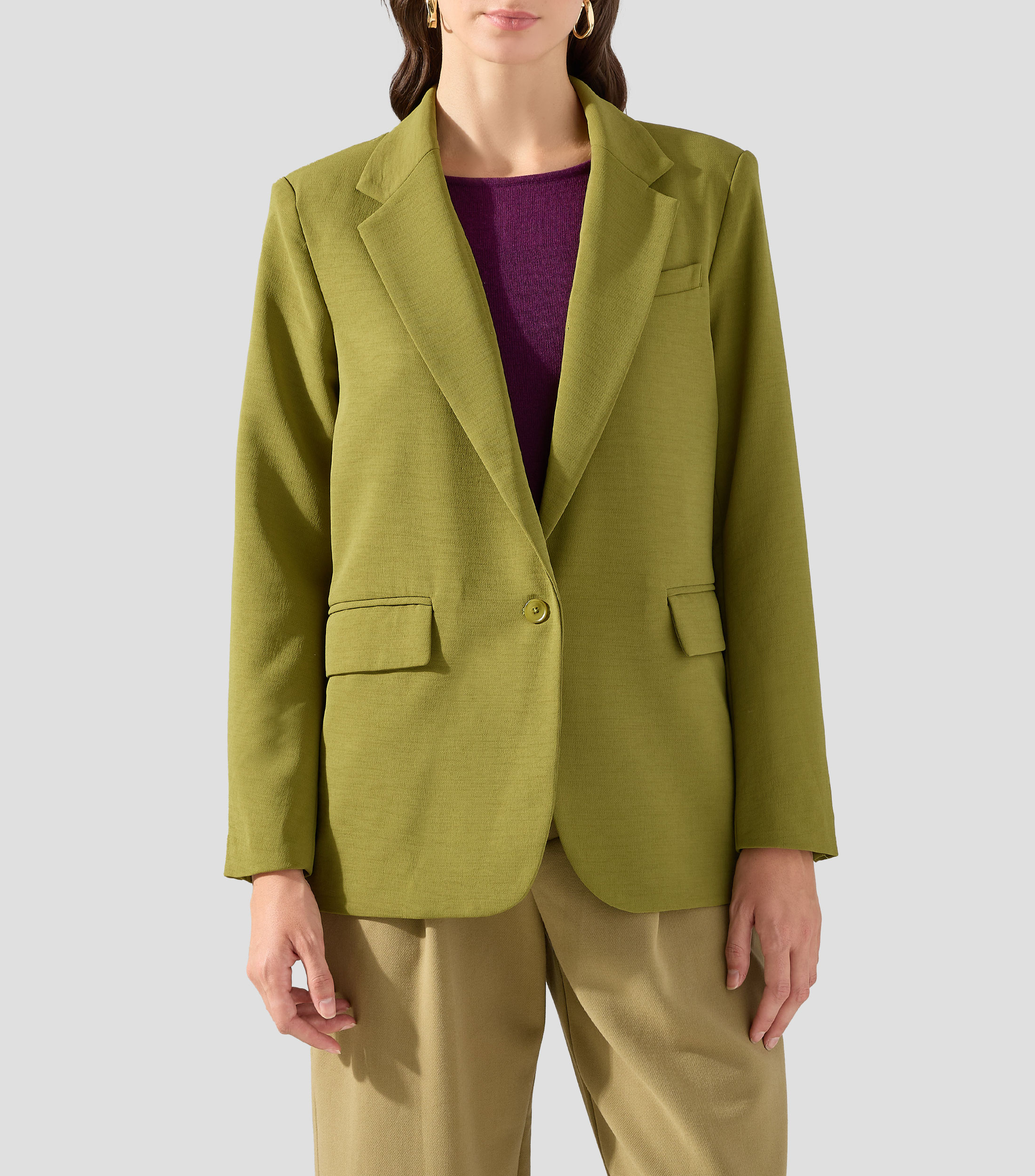 Blazer sólido Mujer