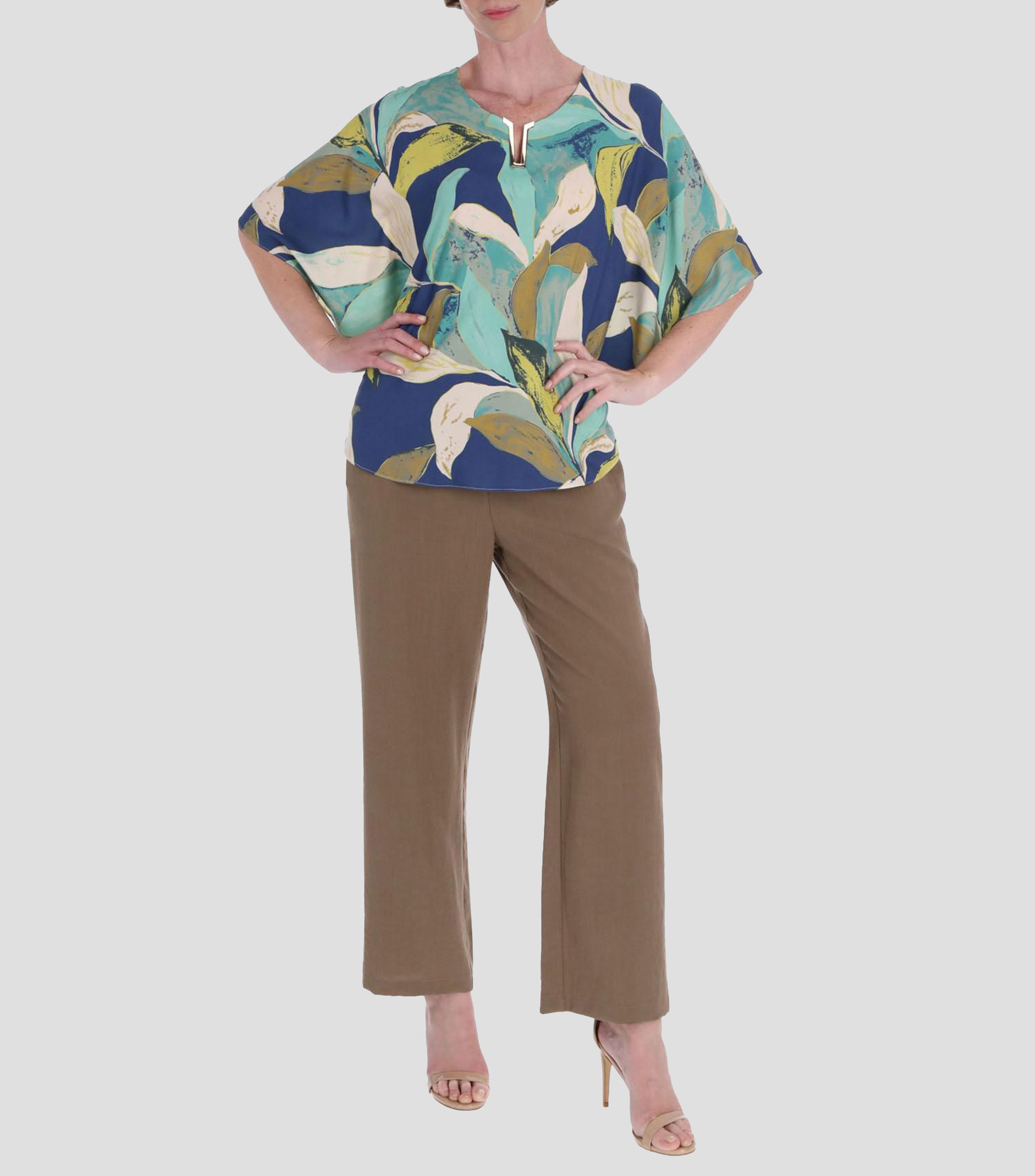 Blusa estampada con manga corta Mujer