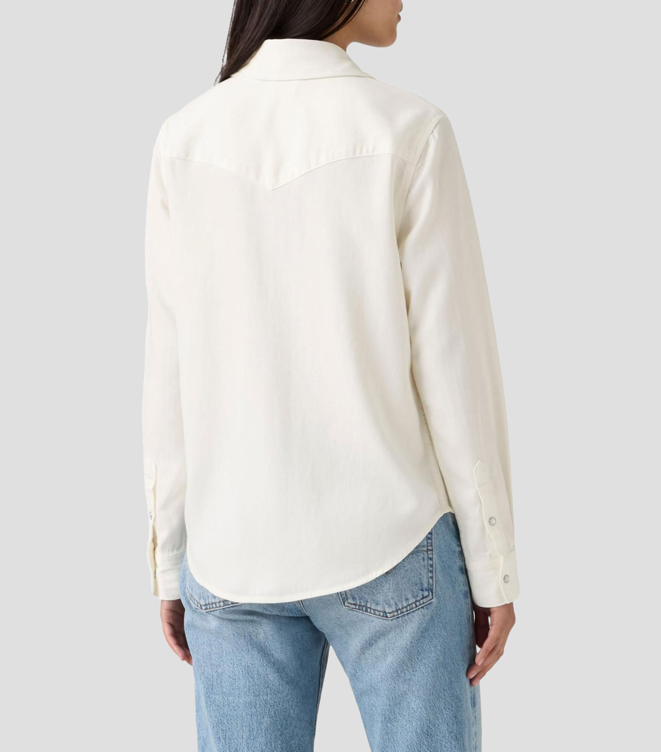 Camisa lisa con manga larga Mujer