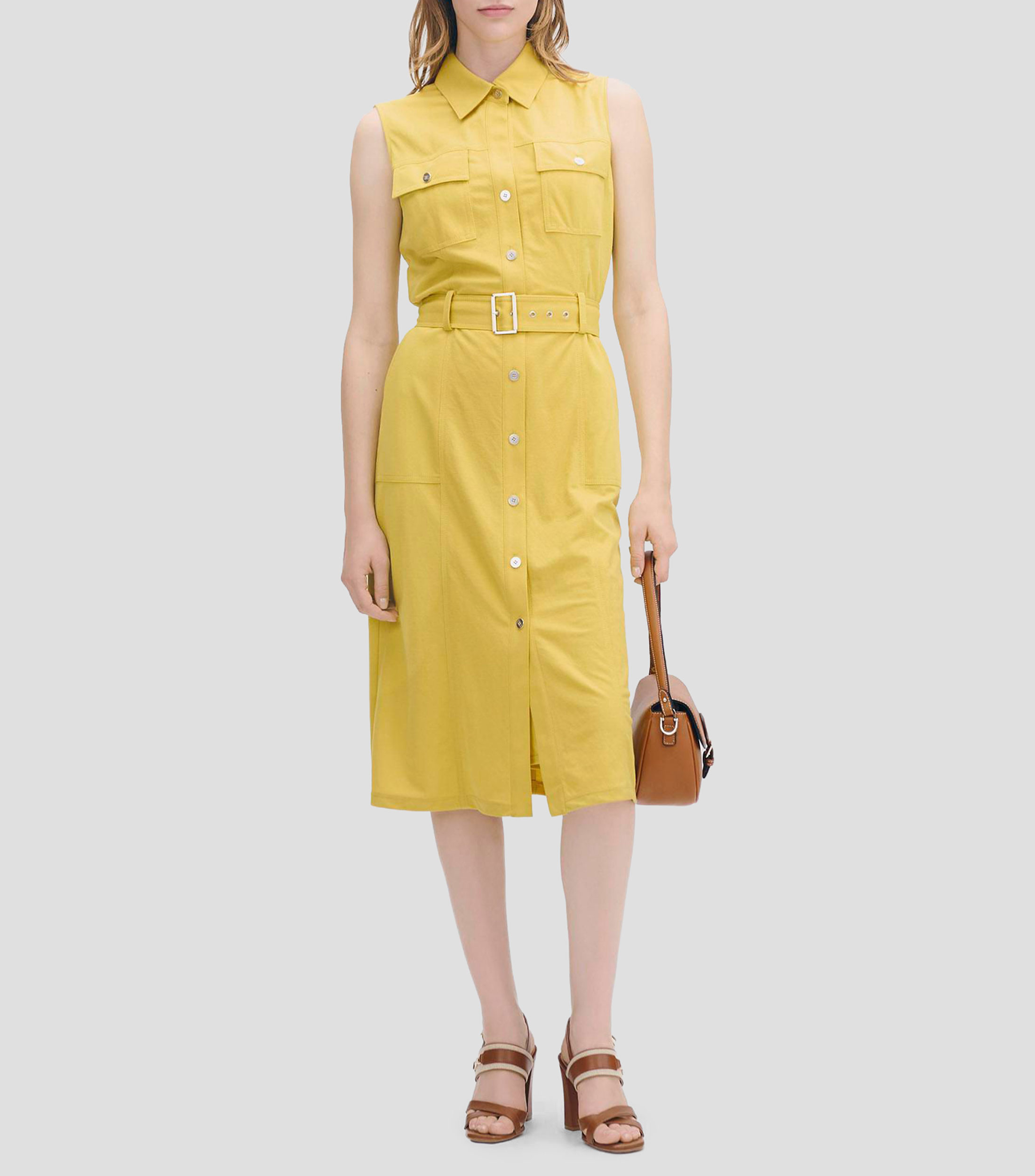Vestido camisero linea A con banda Mujer