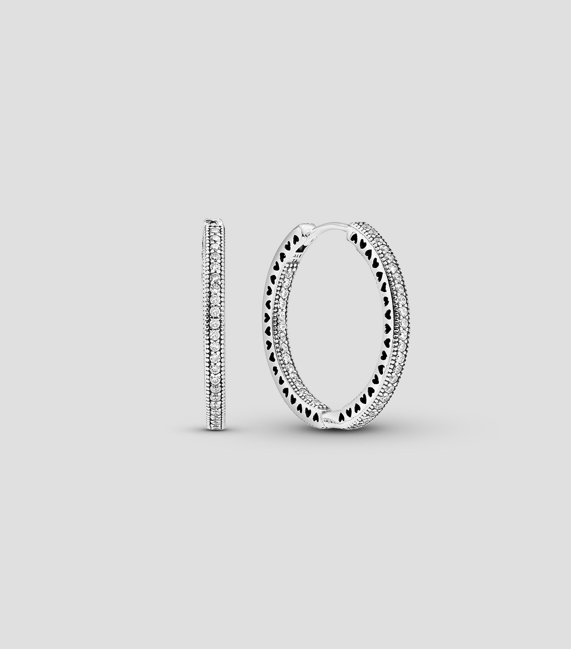 Pendientes en plata .925 Pandora Signature con zirconia cúbica Mujer
