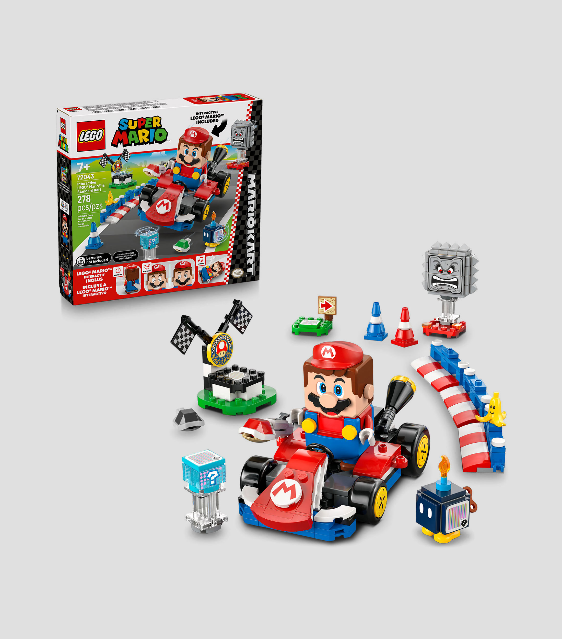 Lego Super Mario Mario Kart – Lego Mario interactivo y Kart estándar 72043