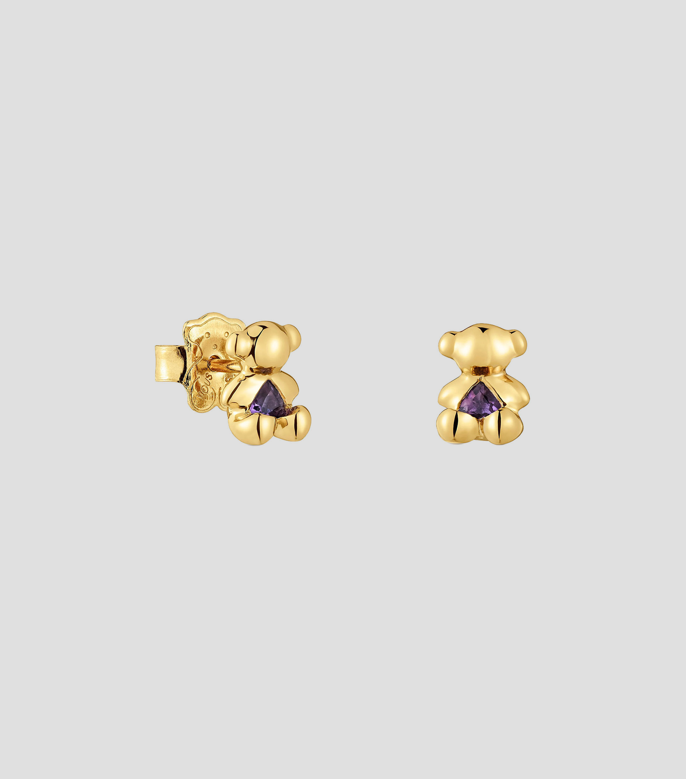 Aretes oso con amatista Mujer