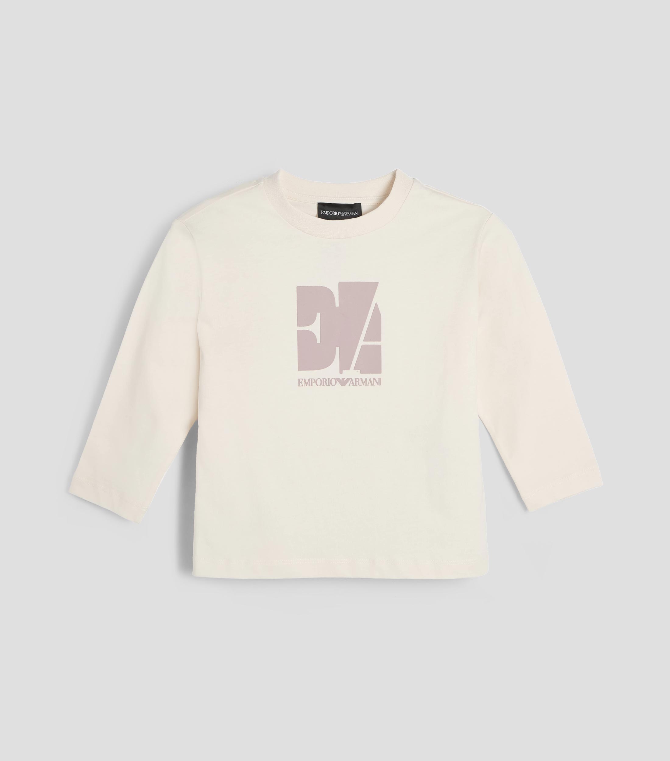 Playera cuello redondo manga larga estampada Niño