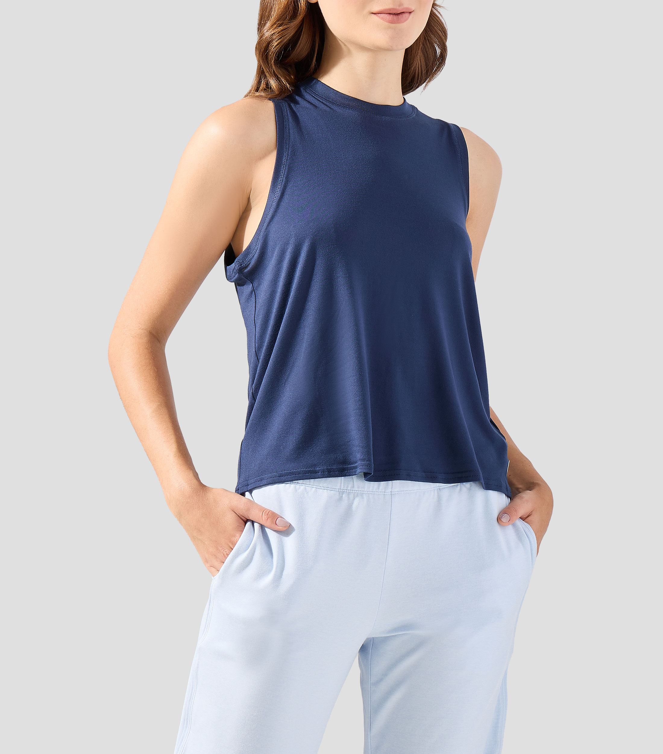 Tank para entrenamiento Energy Long liso Mujer