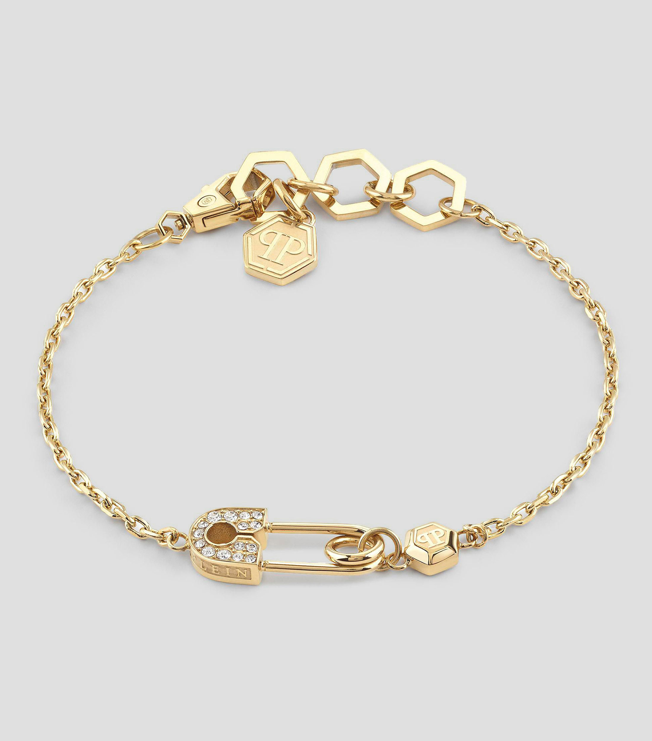 Brazalete con dije de seguro Mujer