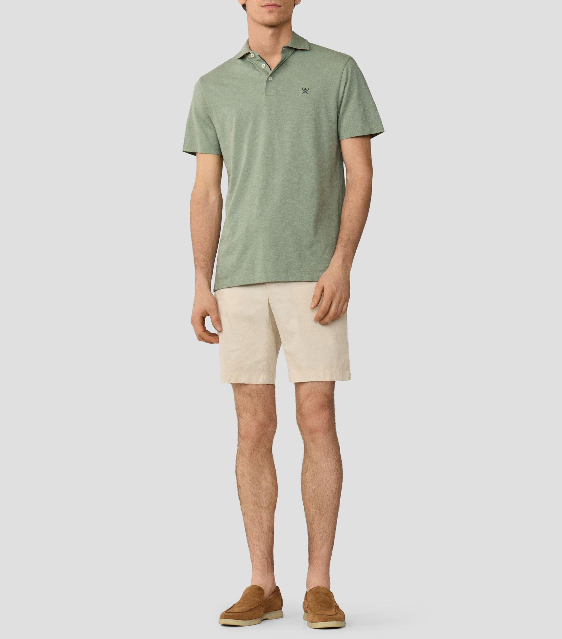 Playera tipo polo de manga corta lisa Hombre