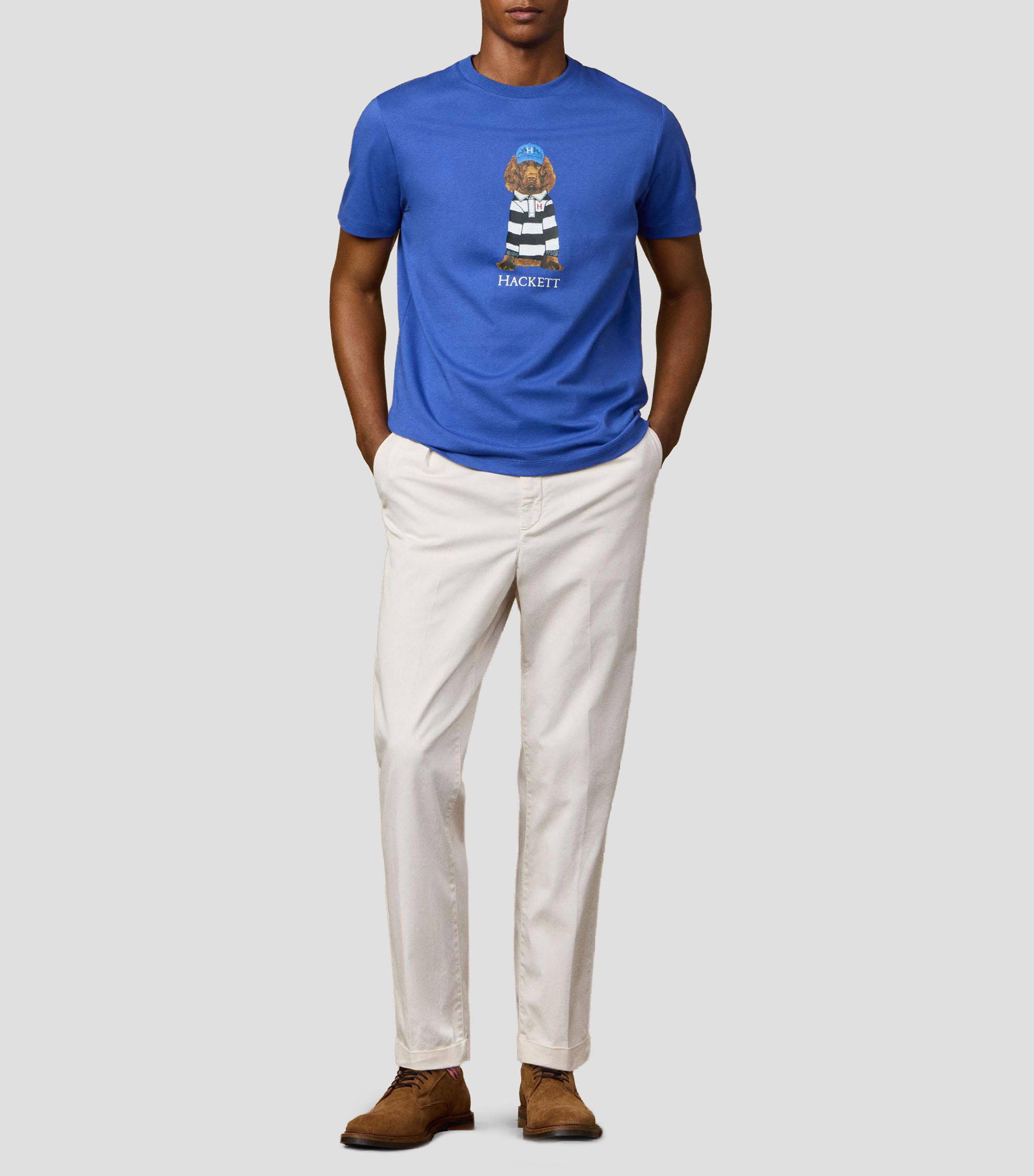 Playera cuello redondo manga corta con estampado Hombre