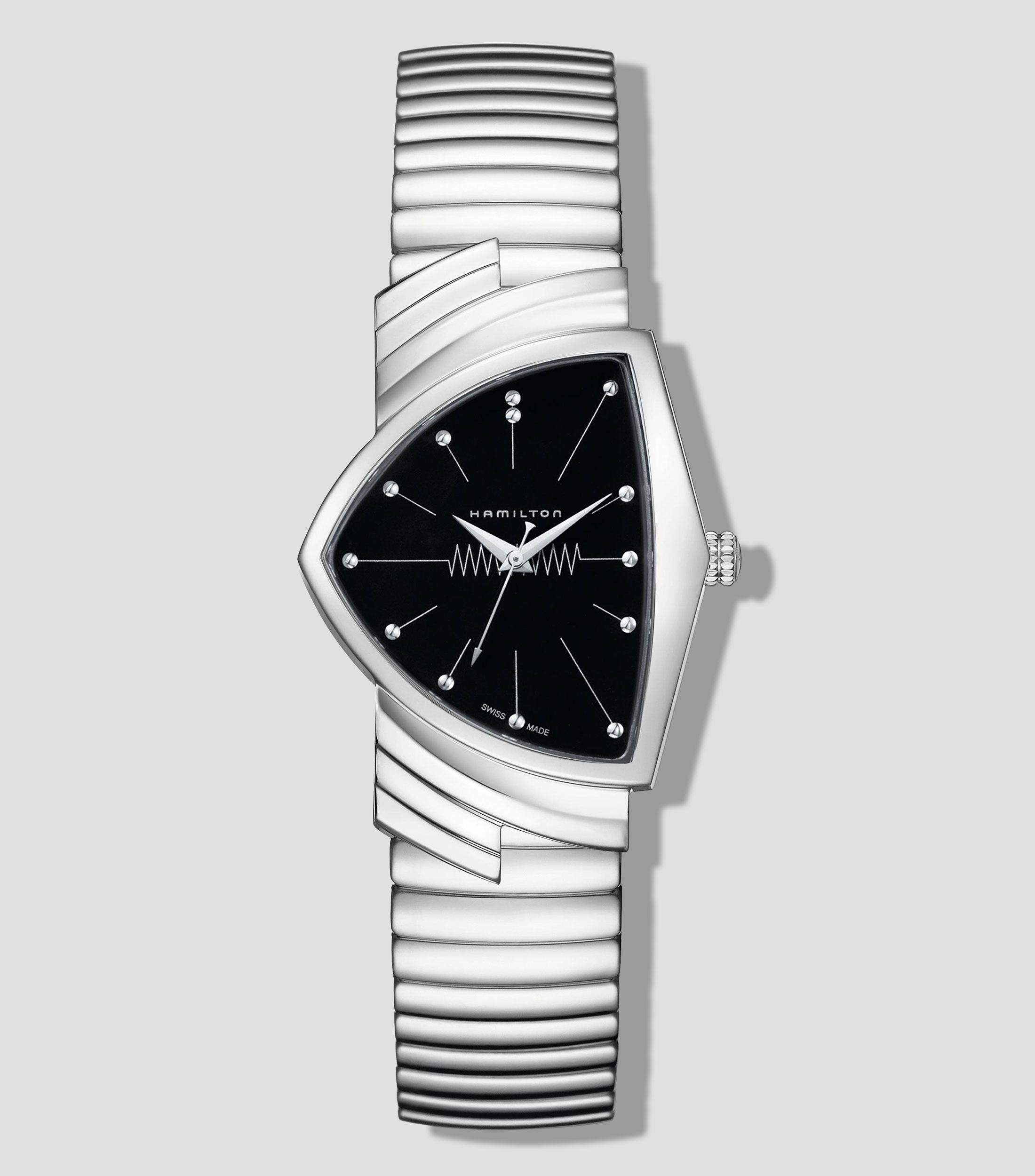 Reloj Unisex Ventura Flex Casual Plateado, Negro