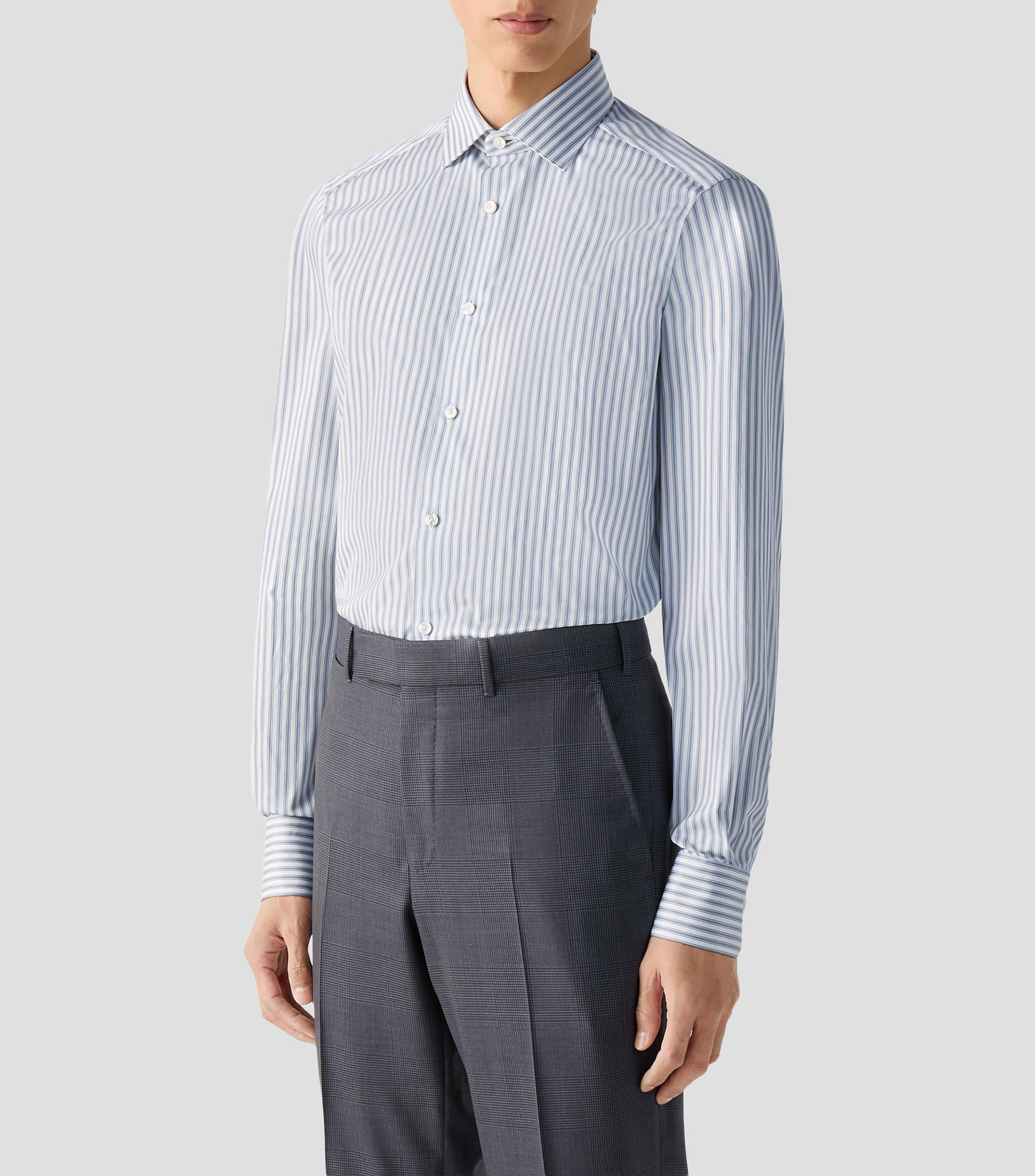 Camisa de rayas con manga larga Hombre