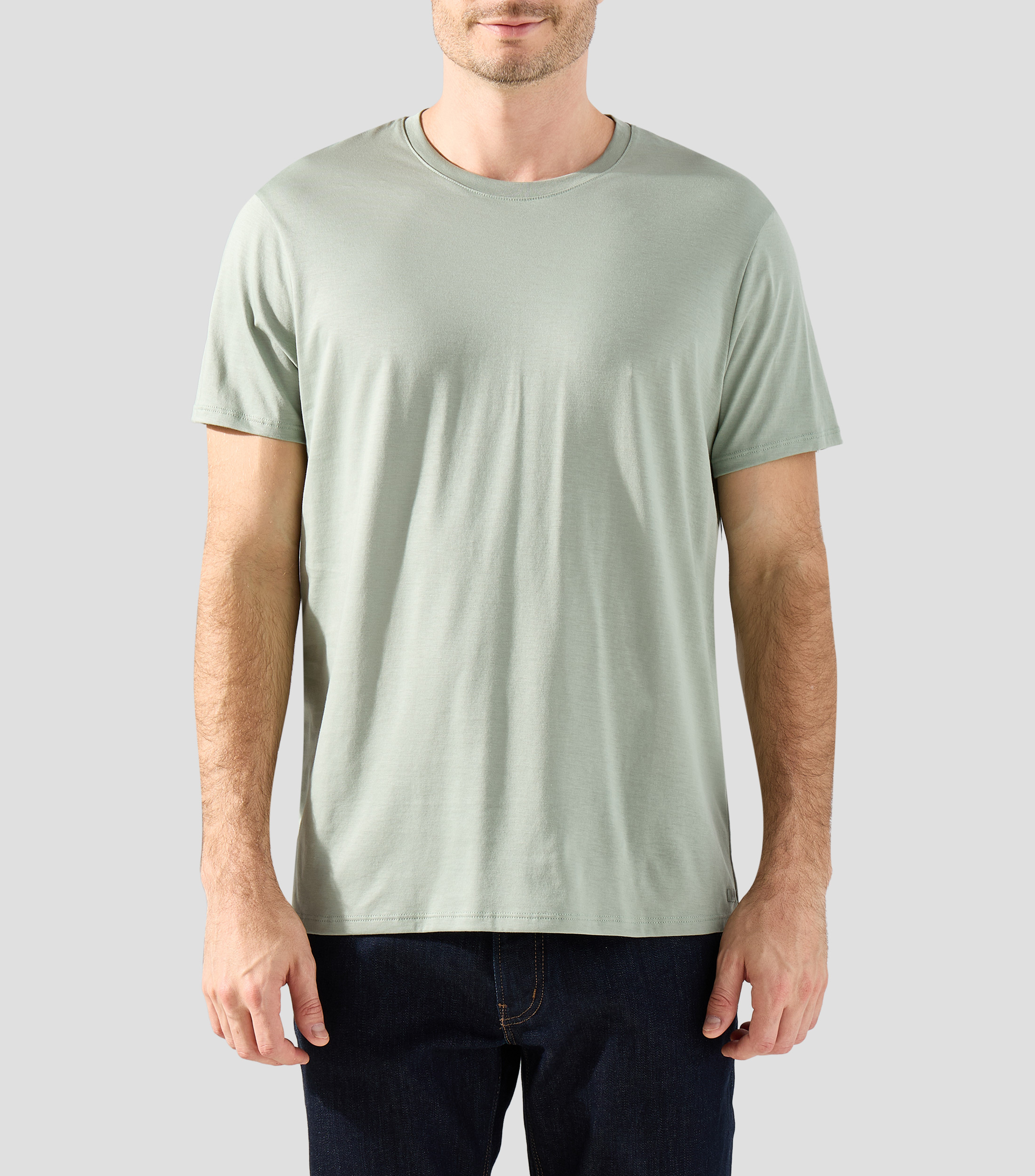 Playera cuello redondo manga corta lisa Hombre