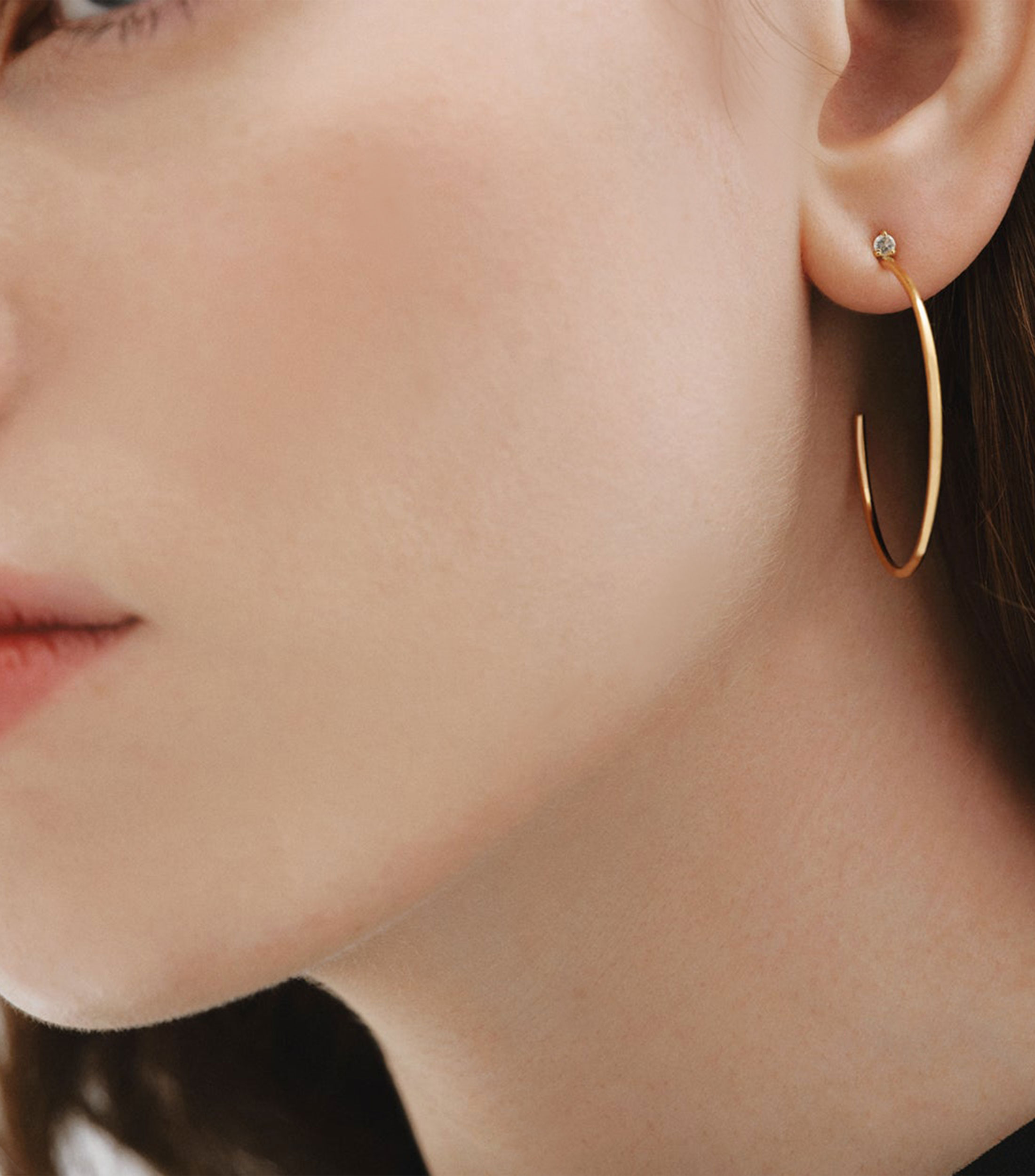Pendientes aro en Plata con topacios Mujer
