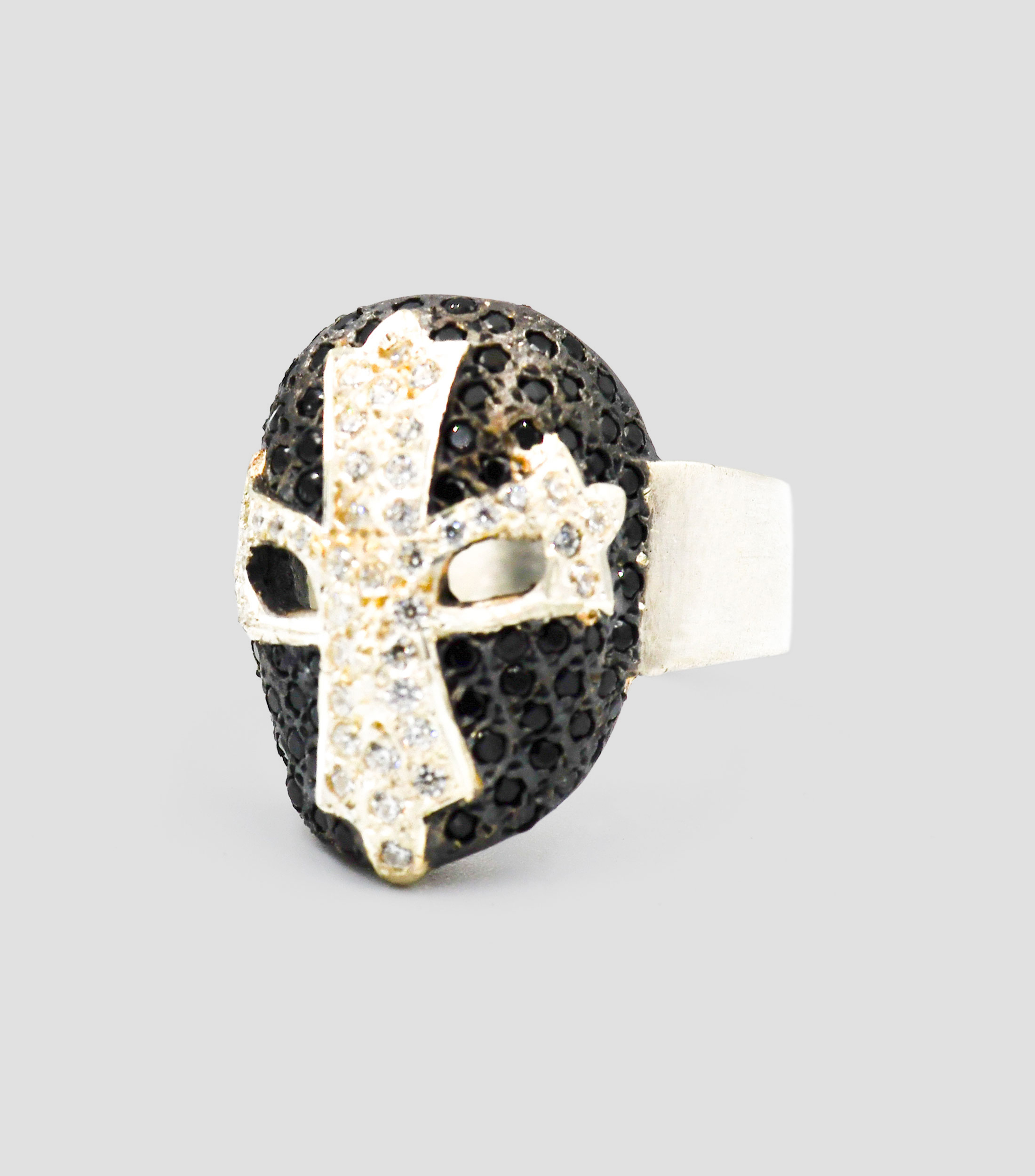 Anillo en plata .925 Cross Mask Lucha Libre ZB con zirconia cubica Unisex Talla 12