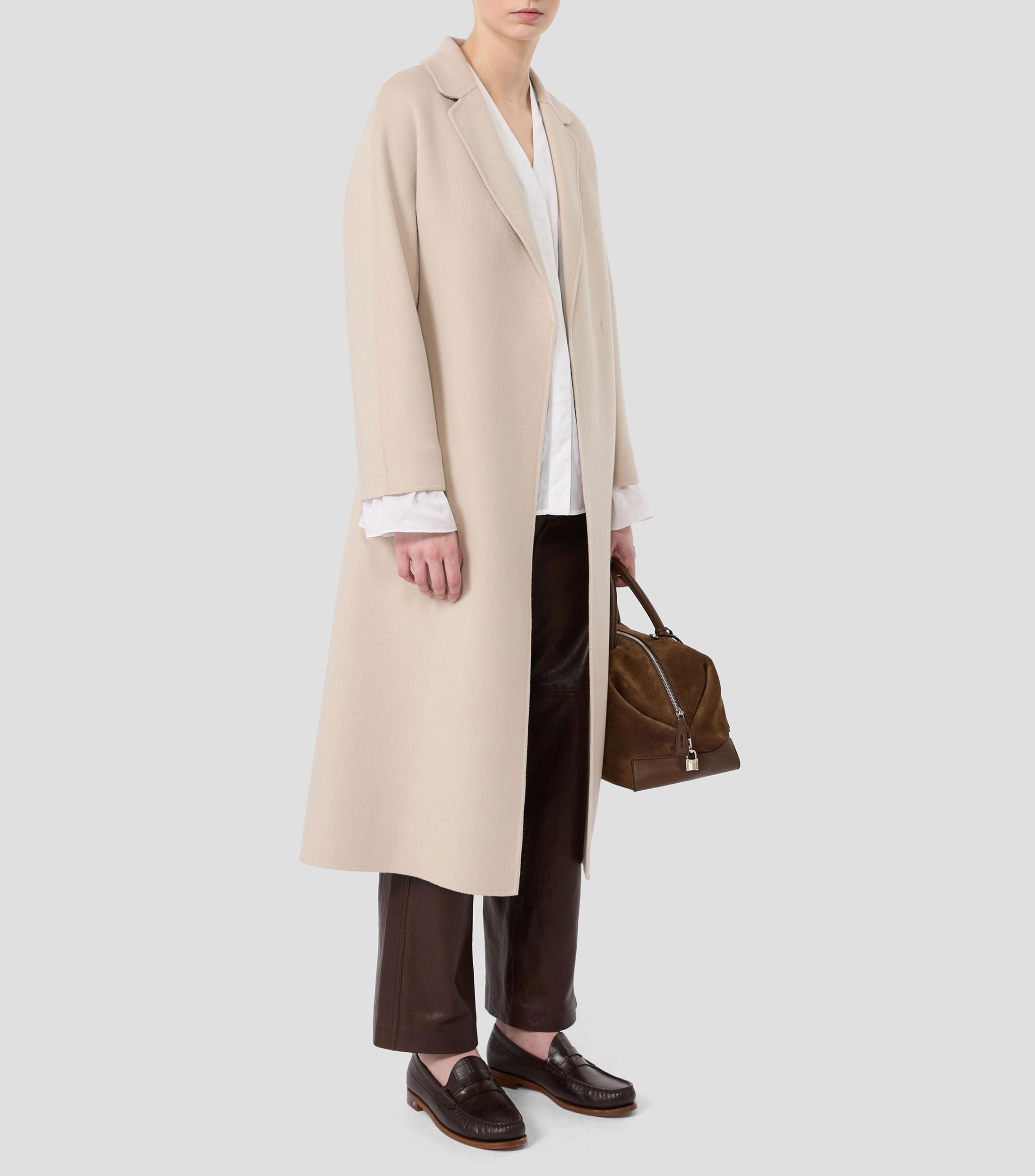 Abrigo midi abierto Mujer