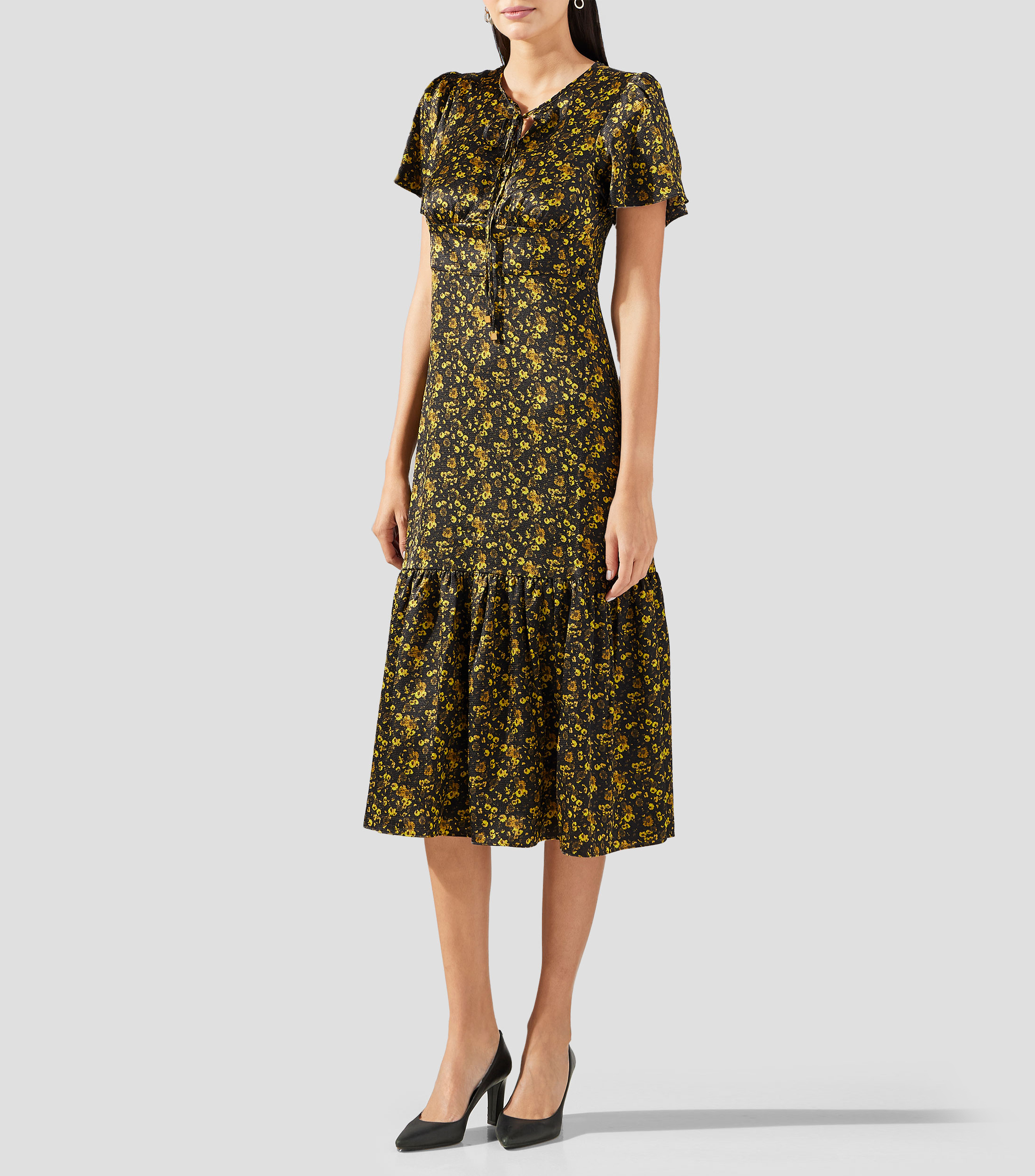 Vestido midi estampado Mujer