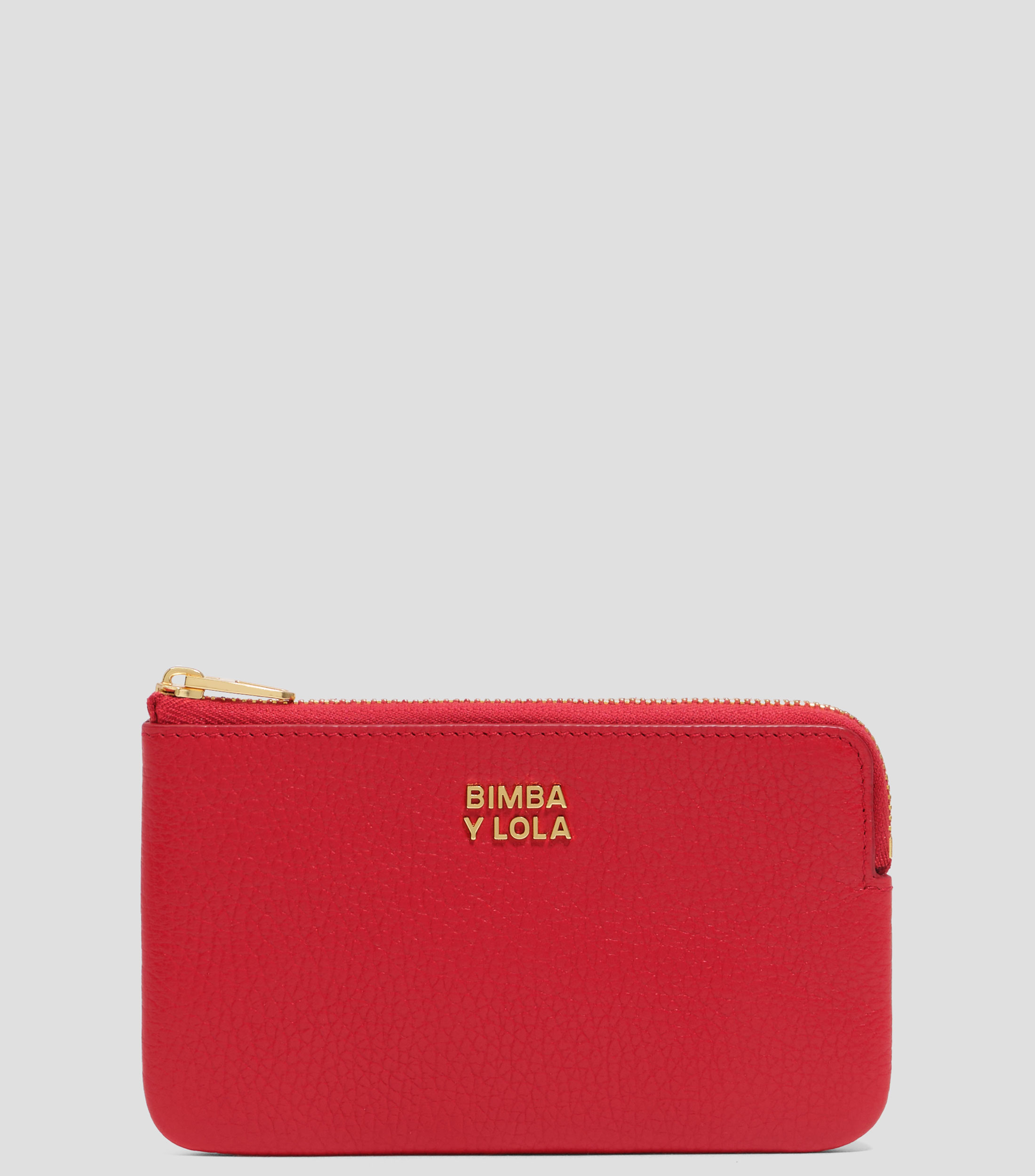 Monedero pequeño piel rojo Mujer