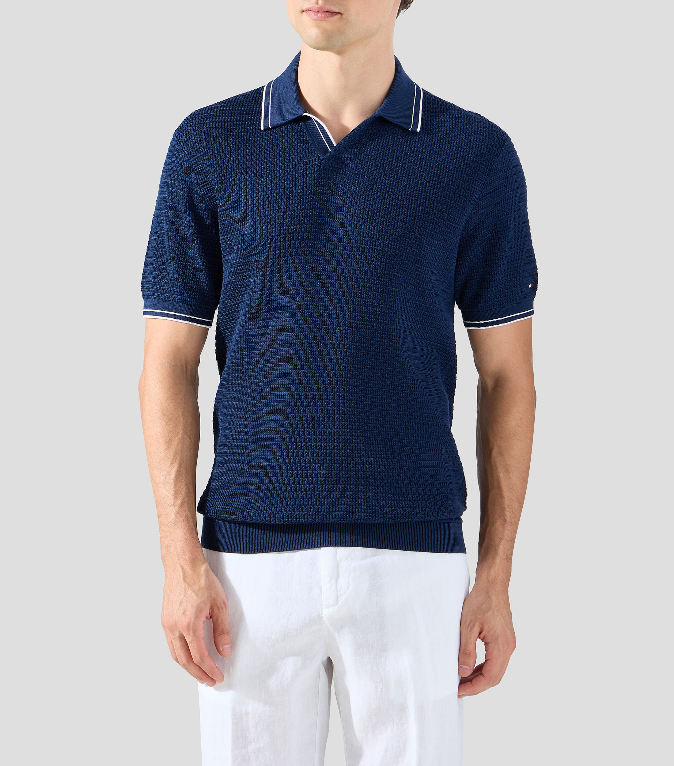 Playera tipo polo manga corta sólida Hombre
