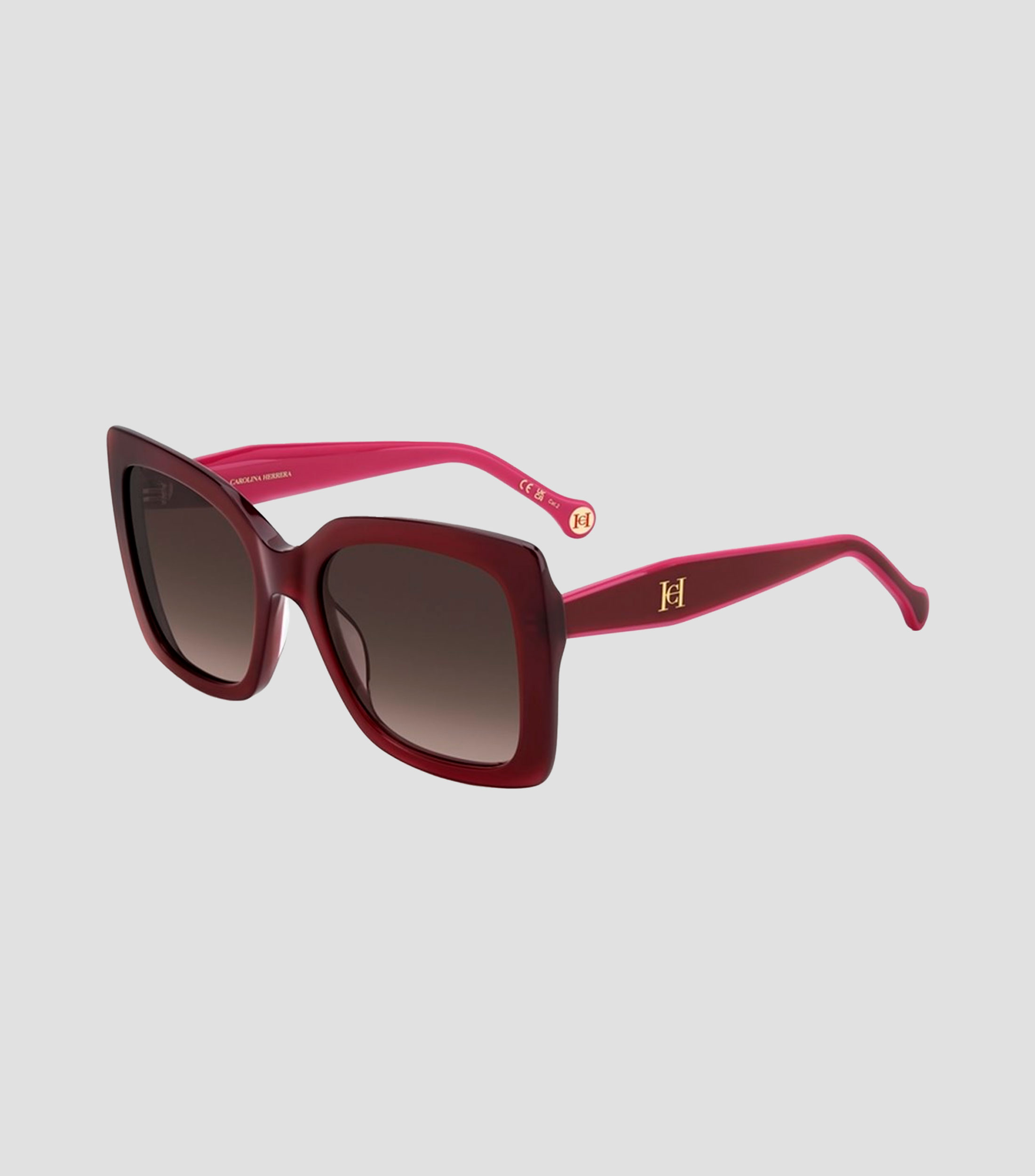 Lentes de sol cuadrados rojos Mujer