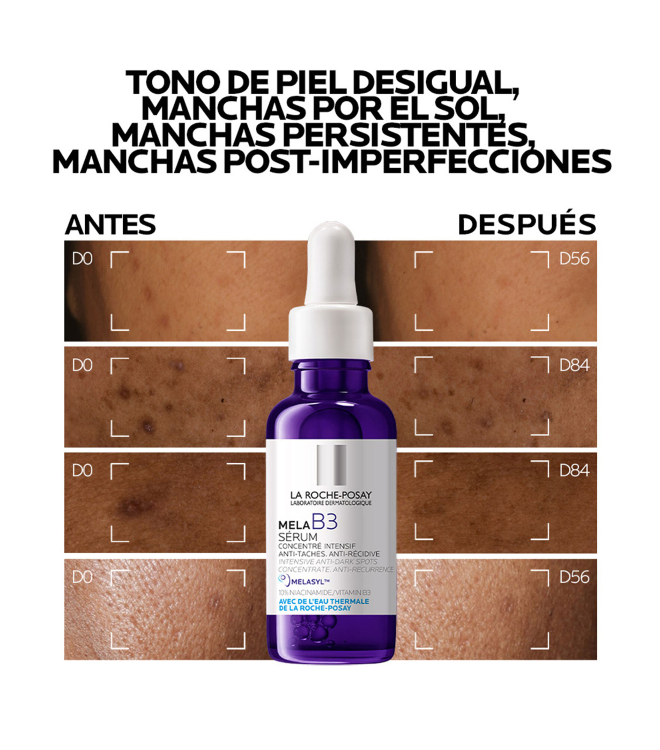 Suero facial anti-manchas Mela B3, 30 ml
