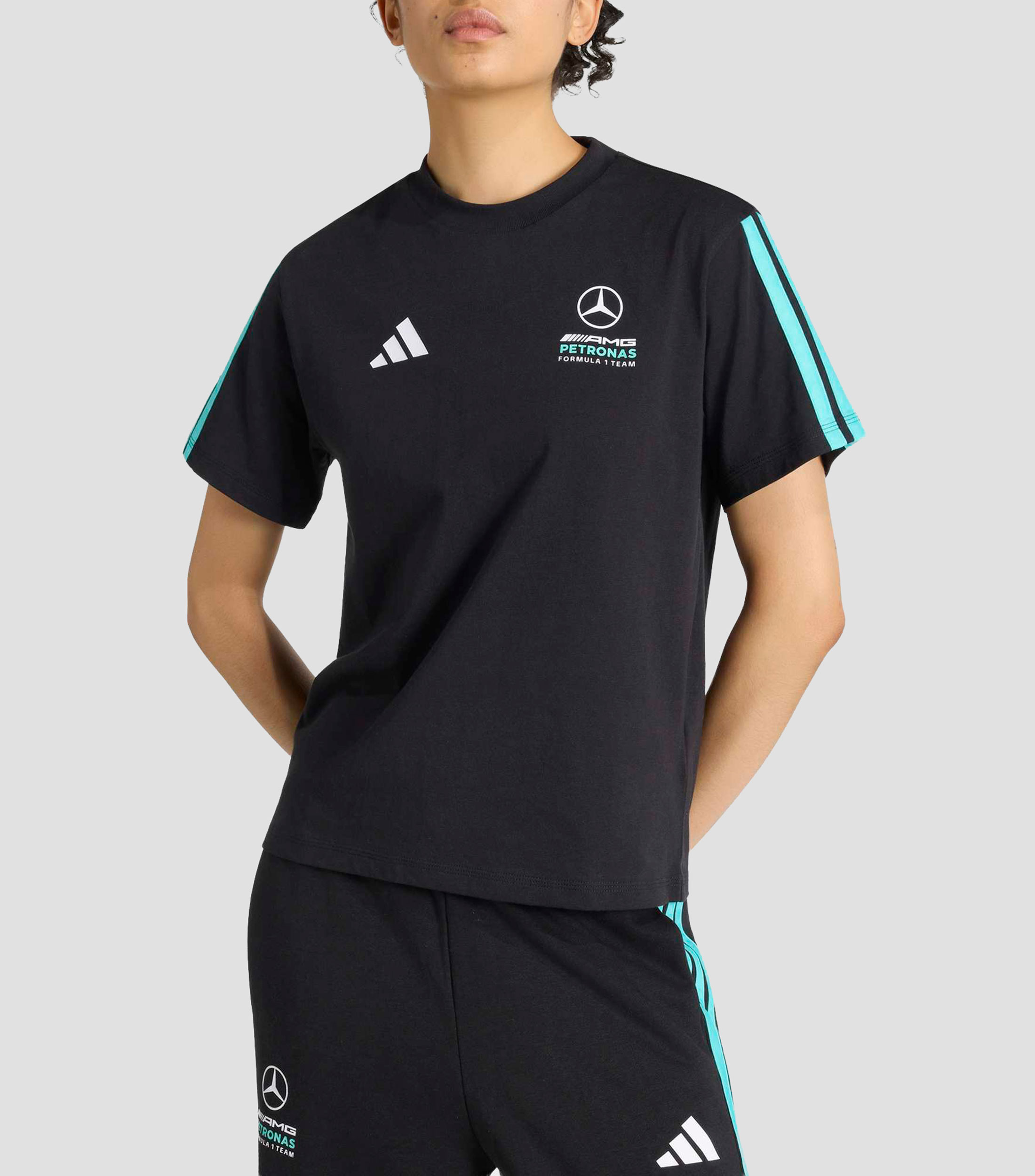 Playera deportiva Mercedes AMG Petronas F1 Team estampada Mujer