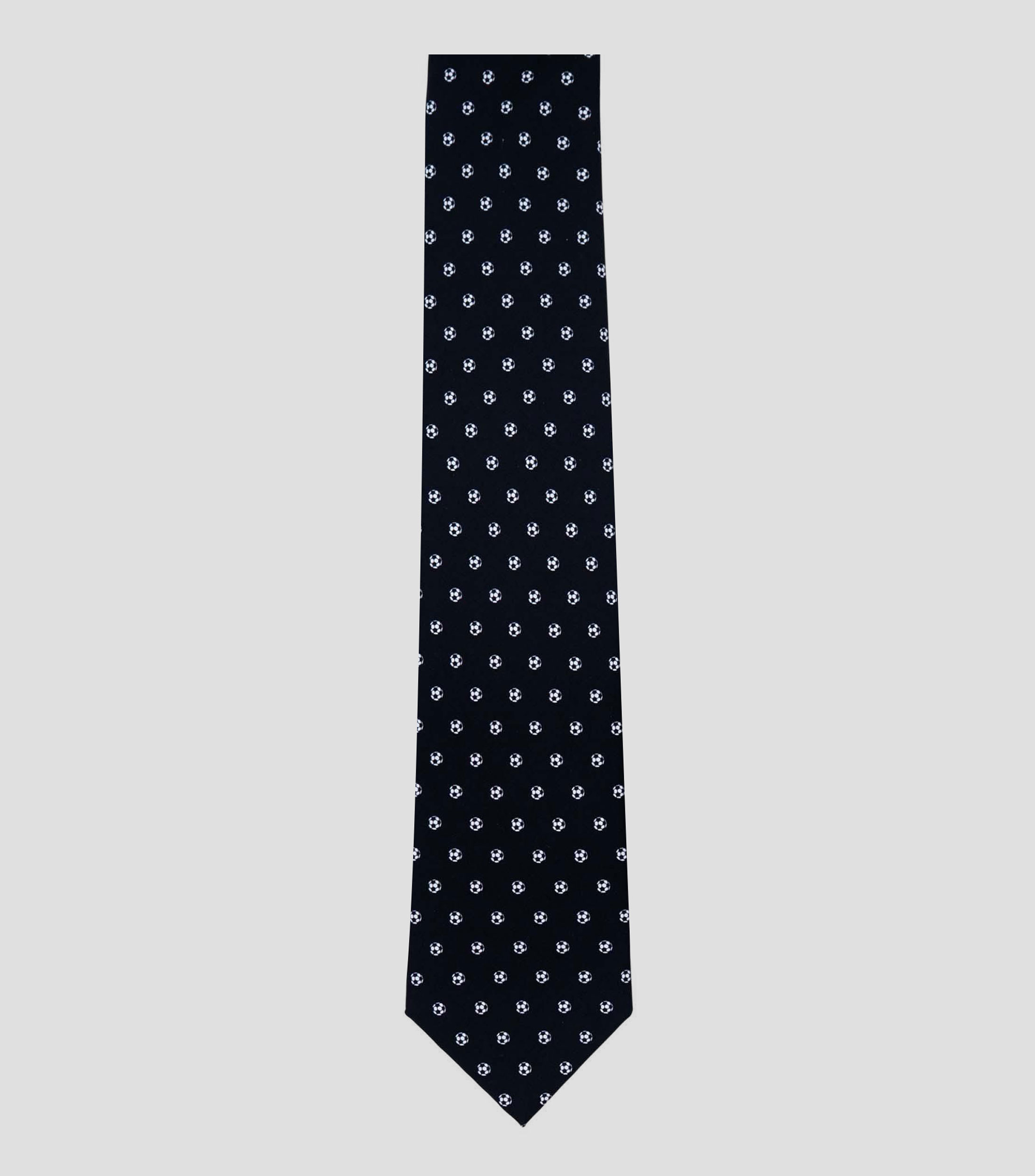 Corbata ancha de seda negro estampada