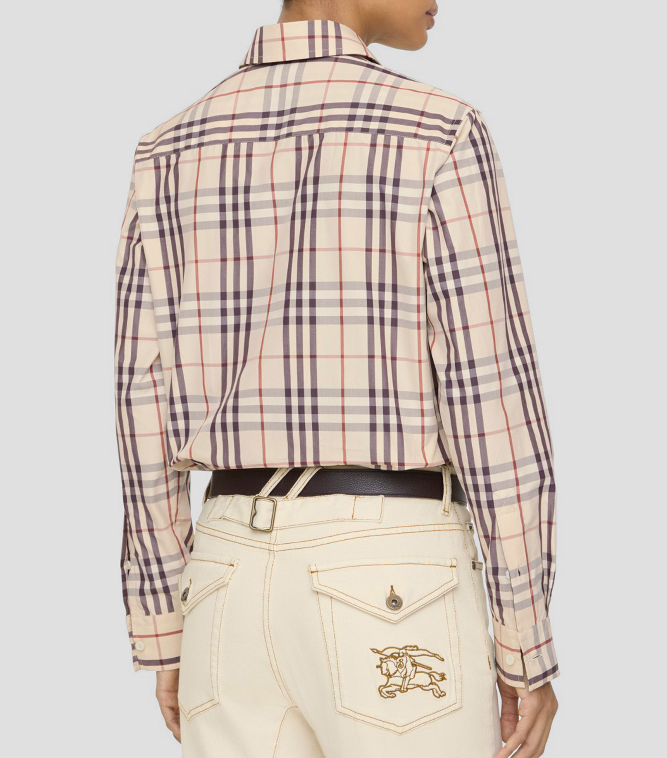 Camisa de cuadros manga larga Mujer
