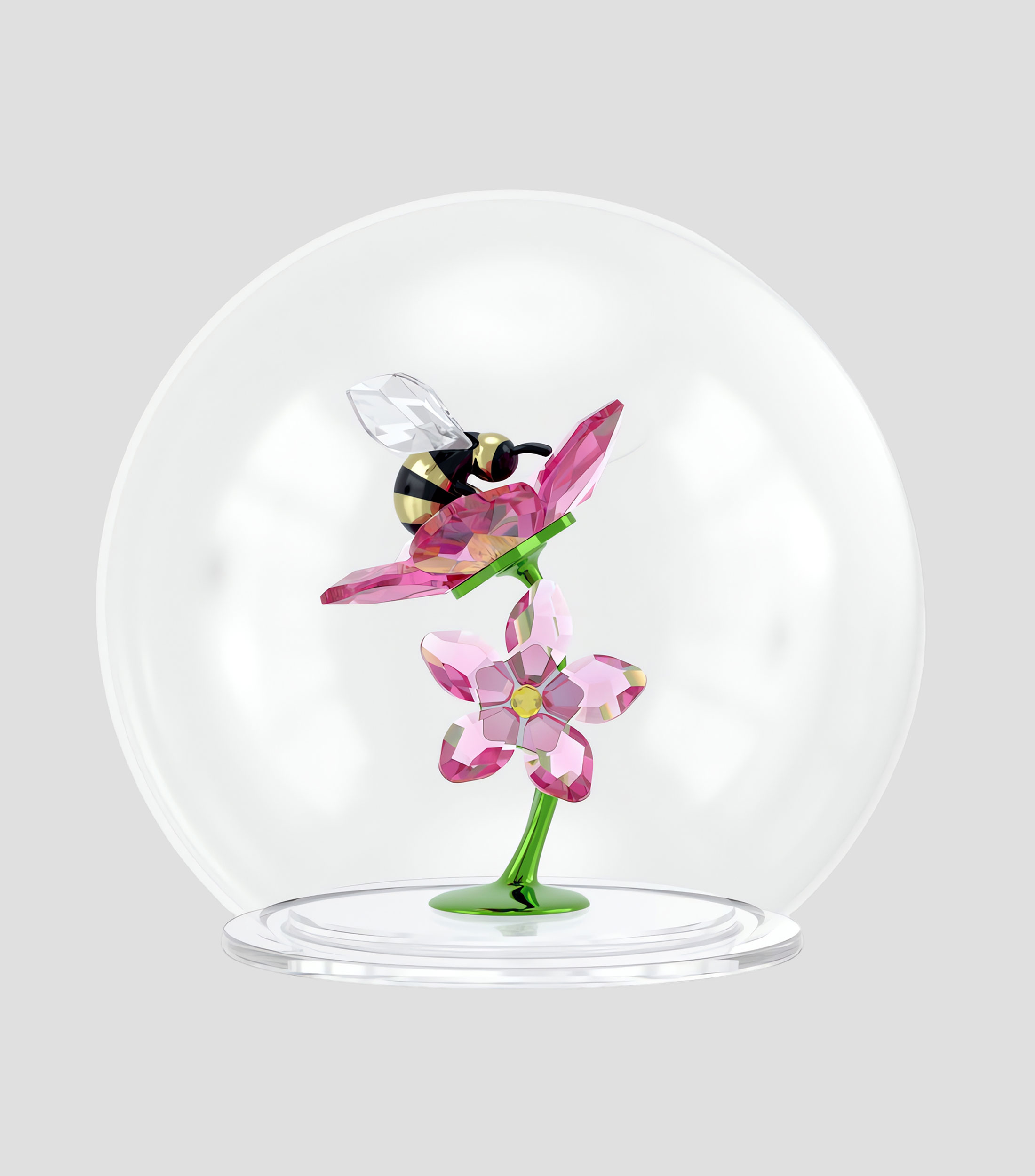 Figura decorativa Idyllia Glass Ball Butterfly And Flower en cristal