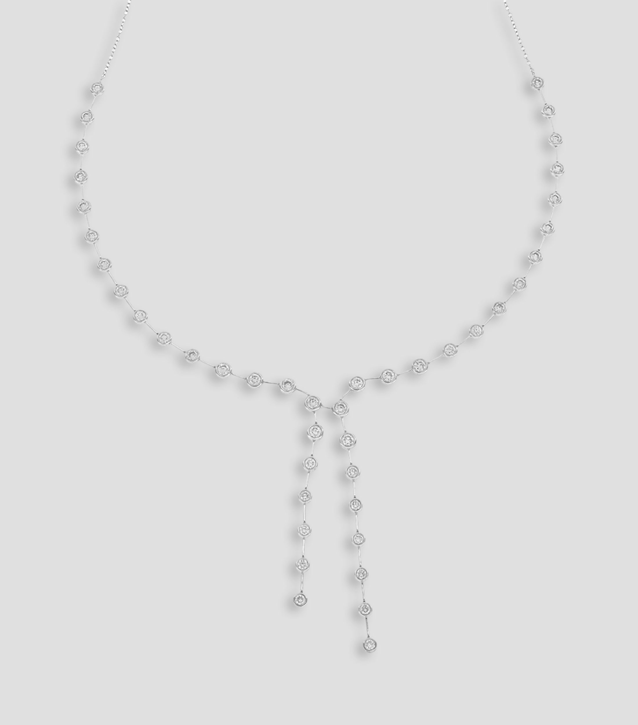 Gargantilla en oro blanco de 14 kilates con diamante Mujer