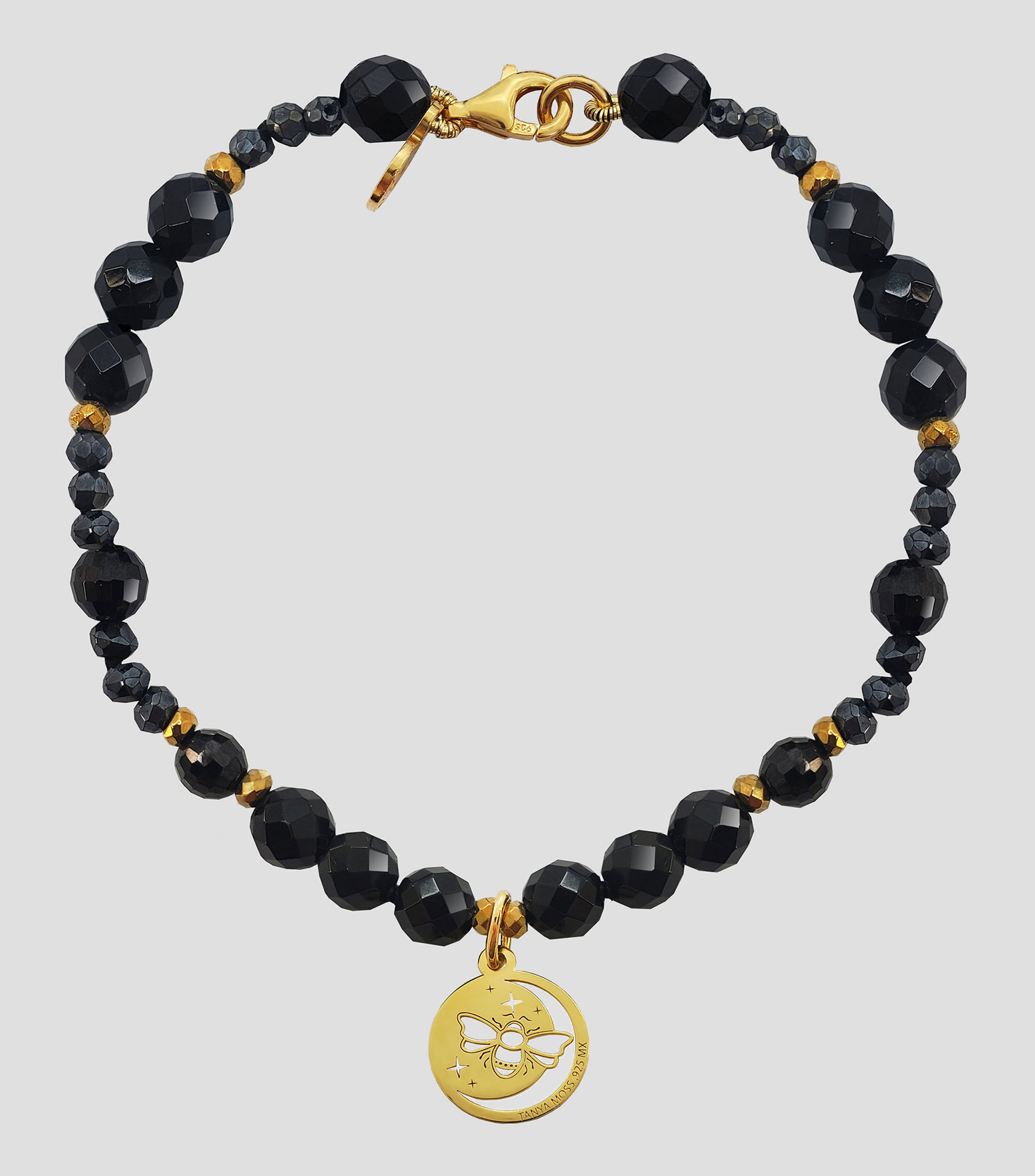 Pulsera en Plata .925 con Ágata Negra Magia Mujer